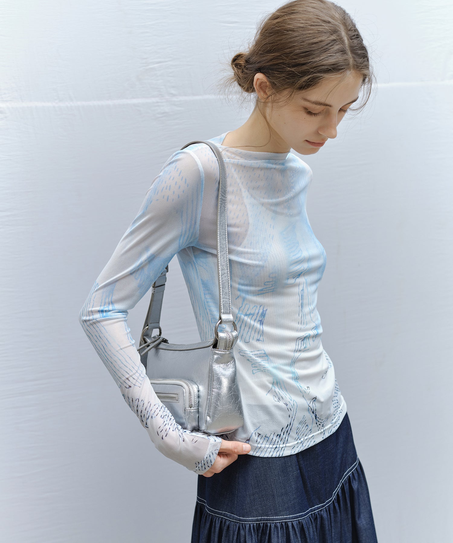 Art Print Sheer Top