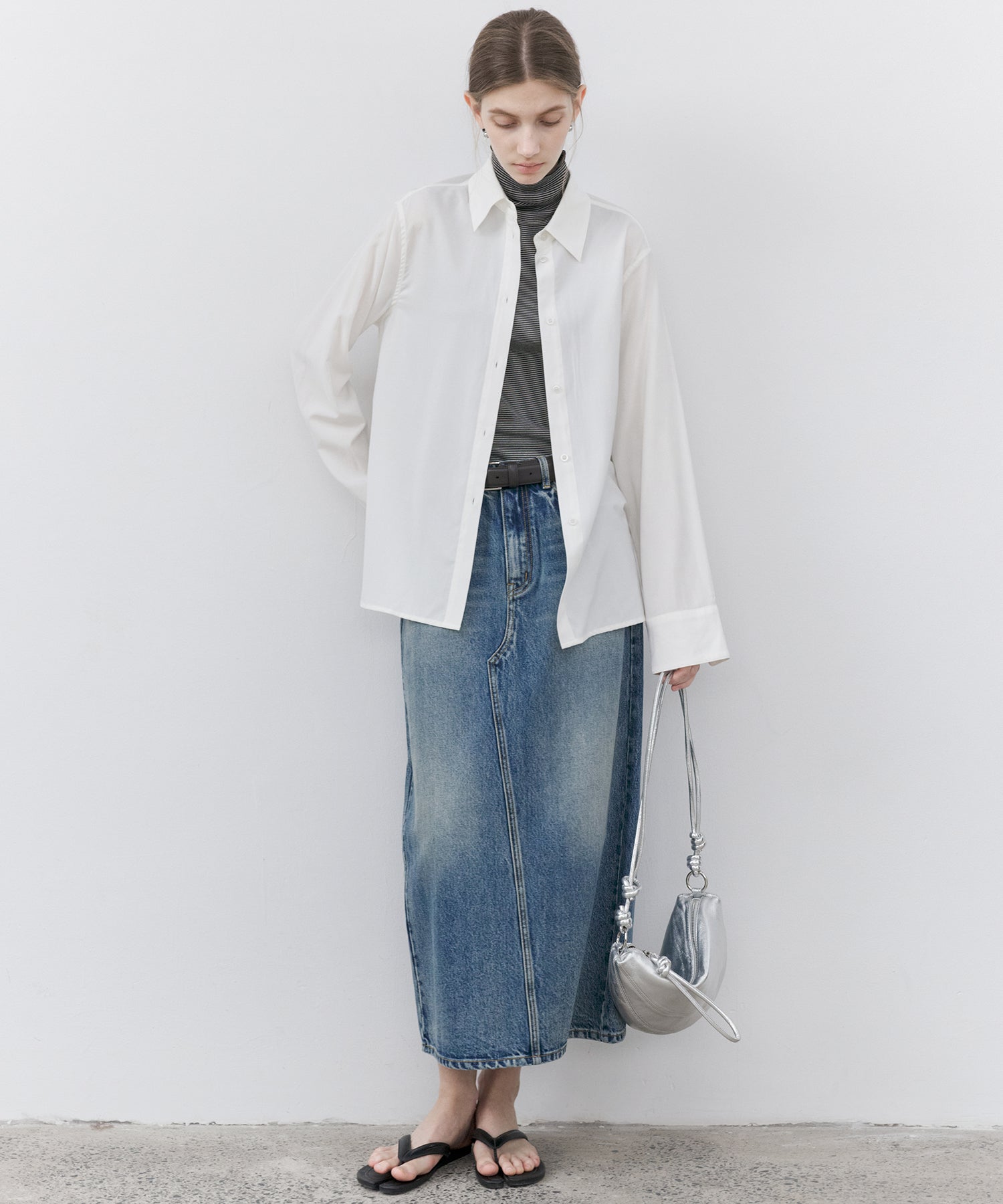 2-Way Asymmetric Button Long Sleeve Shirt