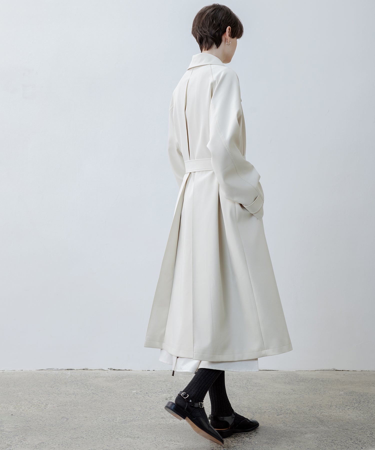 Oversized Raglan Sleeve Long Coat with Belt