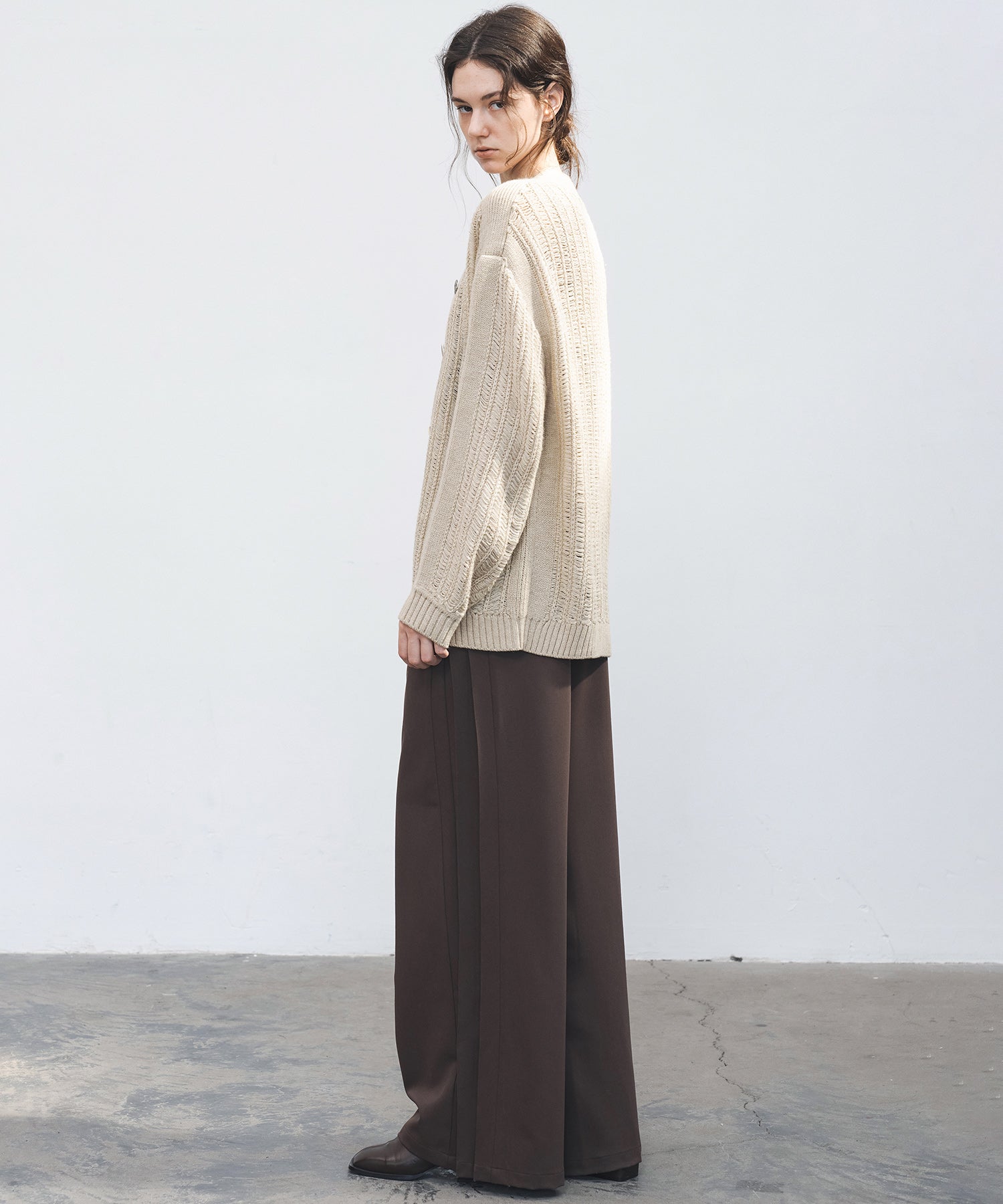 3D Textured Knit Loose Fit Cardigan