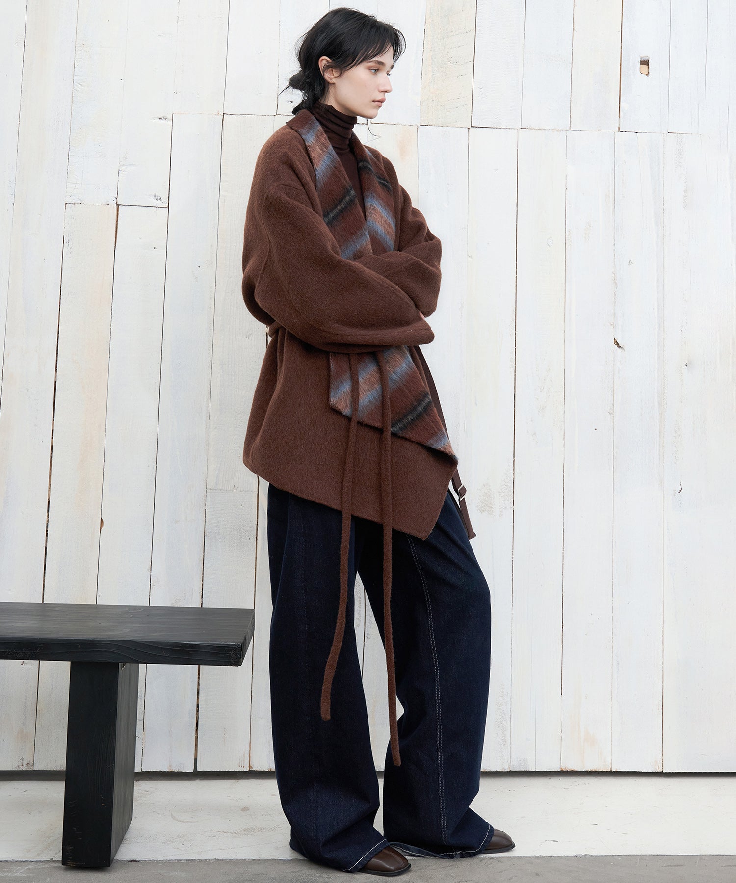 Belted Double-Face Wool Coat