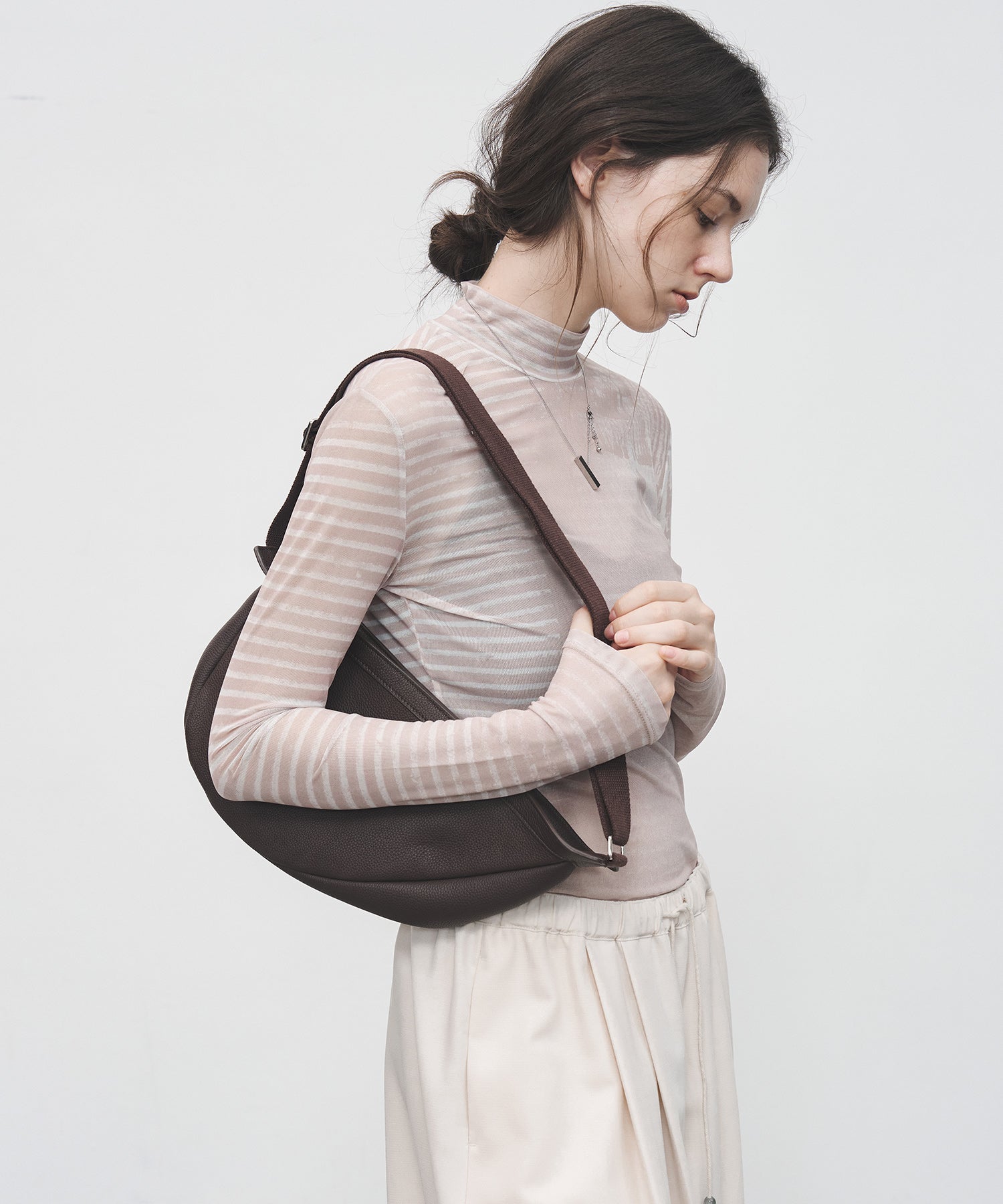 Digital Art Mesh Top – Sheer Mock Neck Fitted Layer