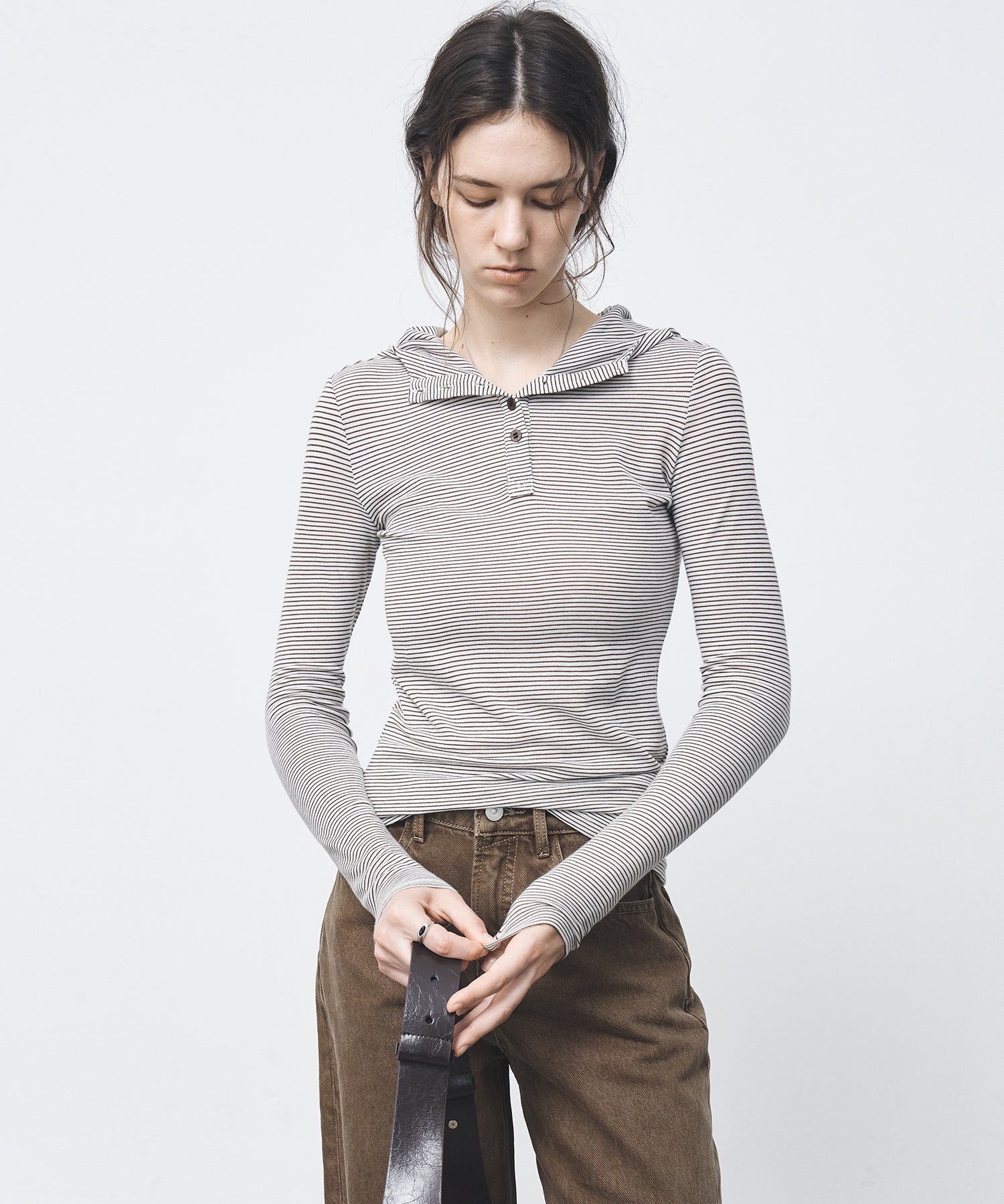 Striped Hooded Long-Sleeve Tee