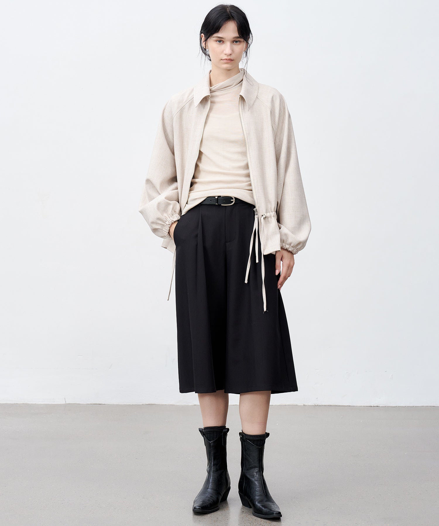 Drawstring-Waist Casual Jacket
