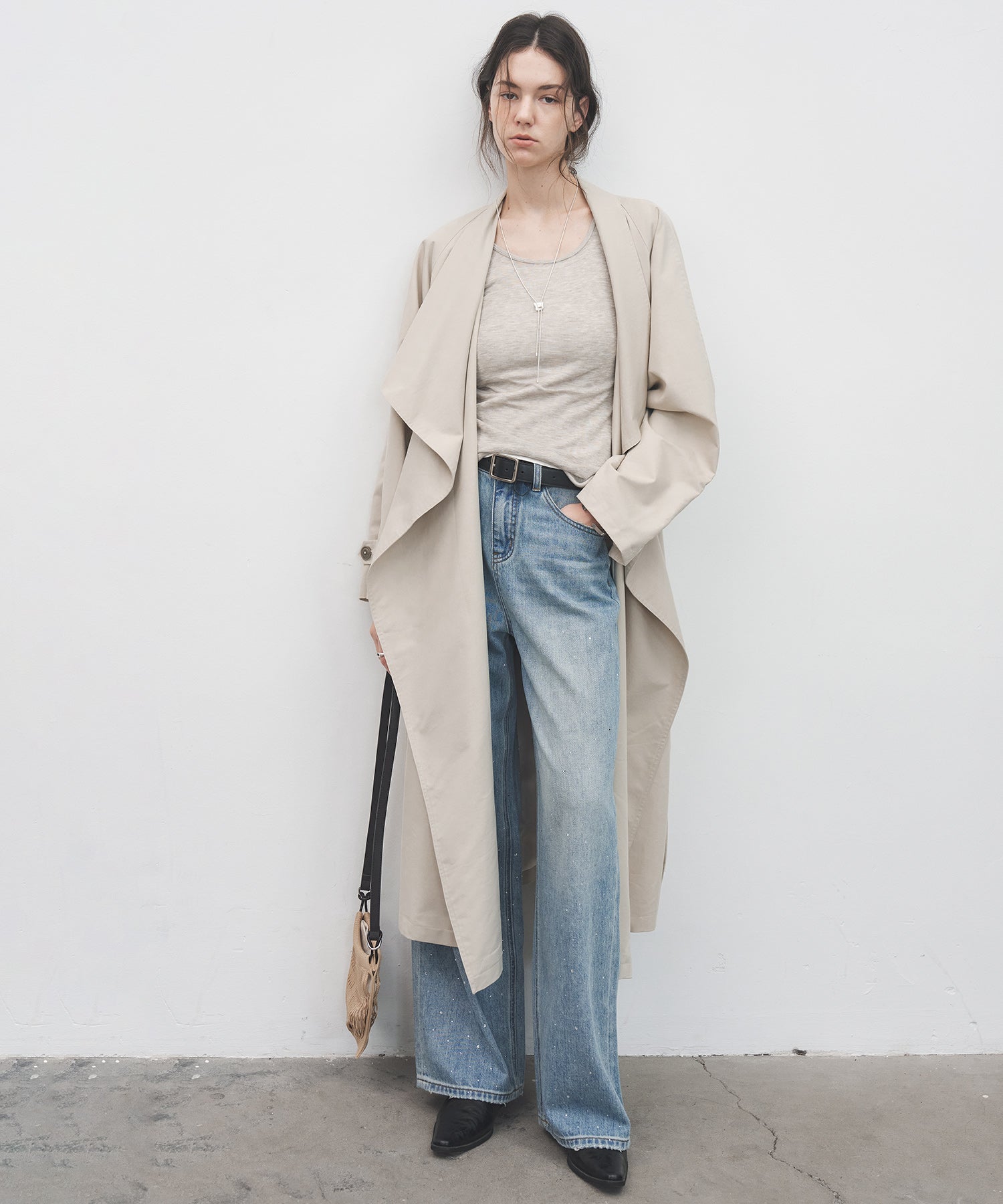 Gradient Rhinestone Wide-Leg Jeans
