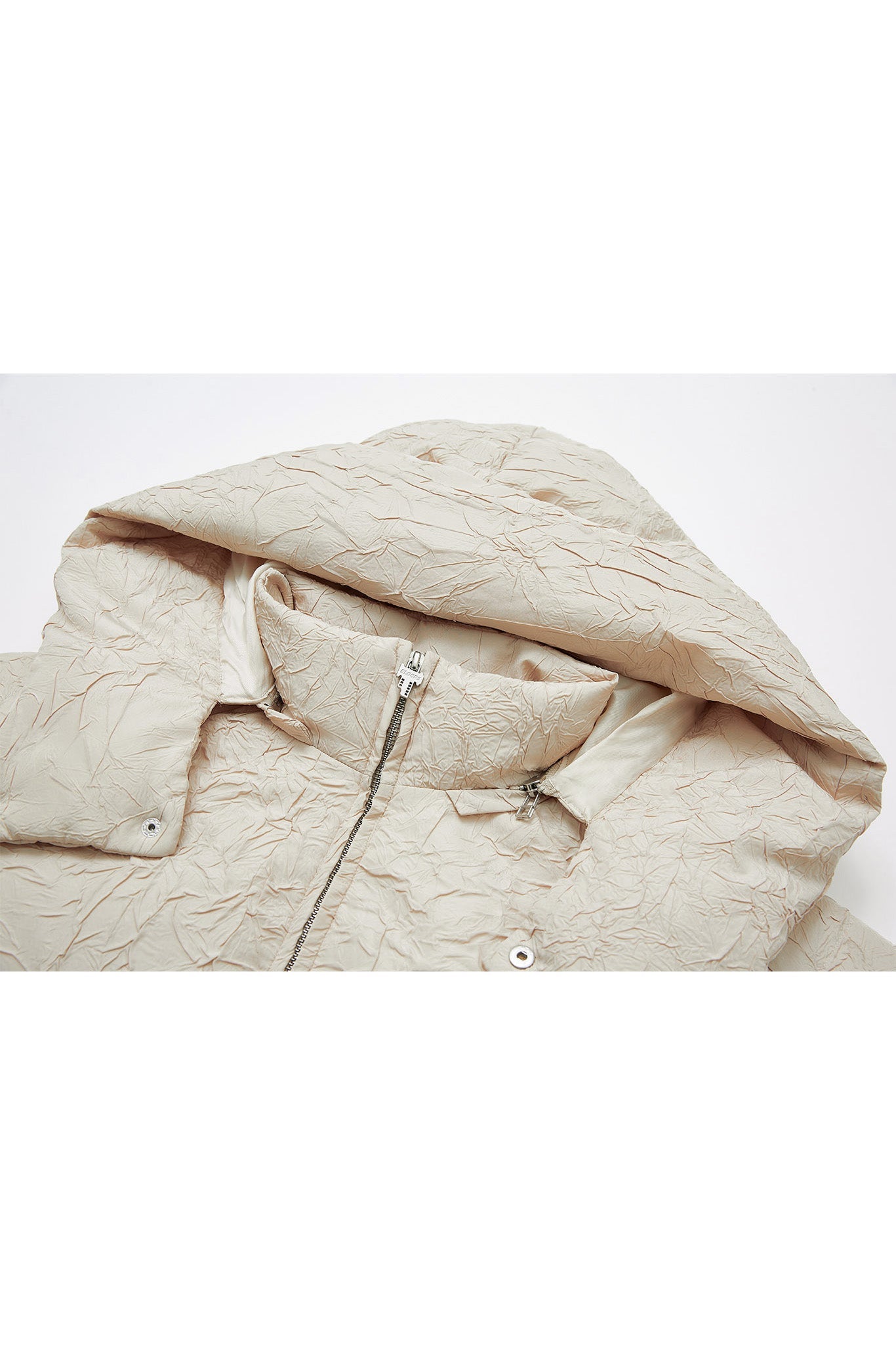 Puffy Jacquard Hooded Down Jacket