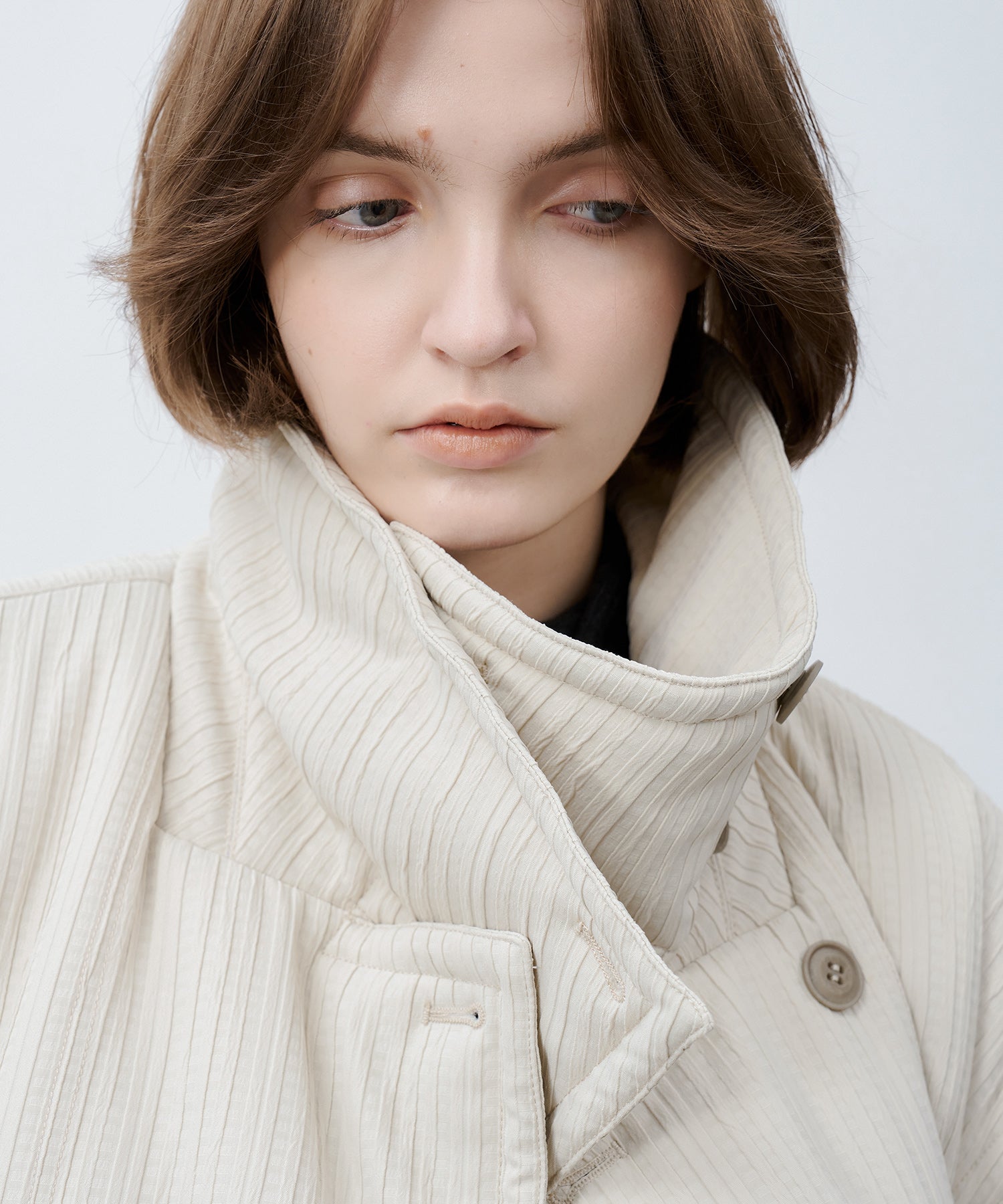 Stand Collar Oversized Long Cotton Coat