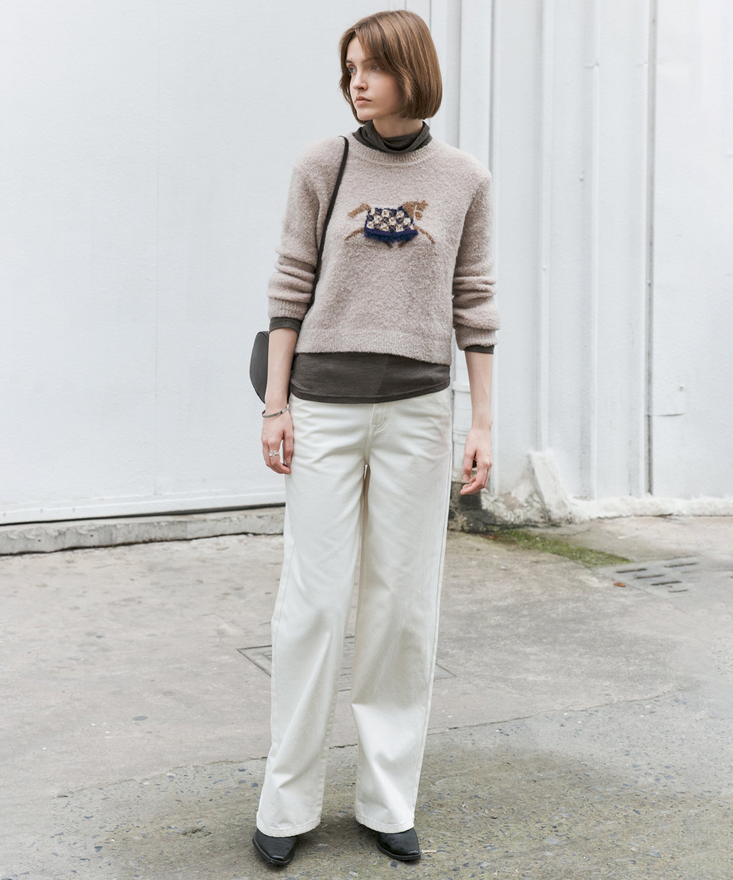 Pony Jacquard Crewneck Knit Sweater