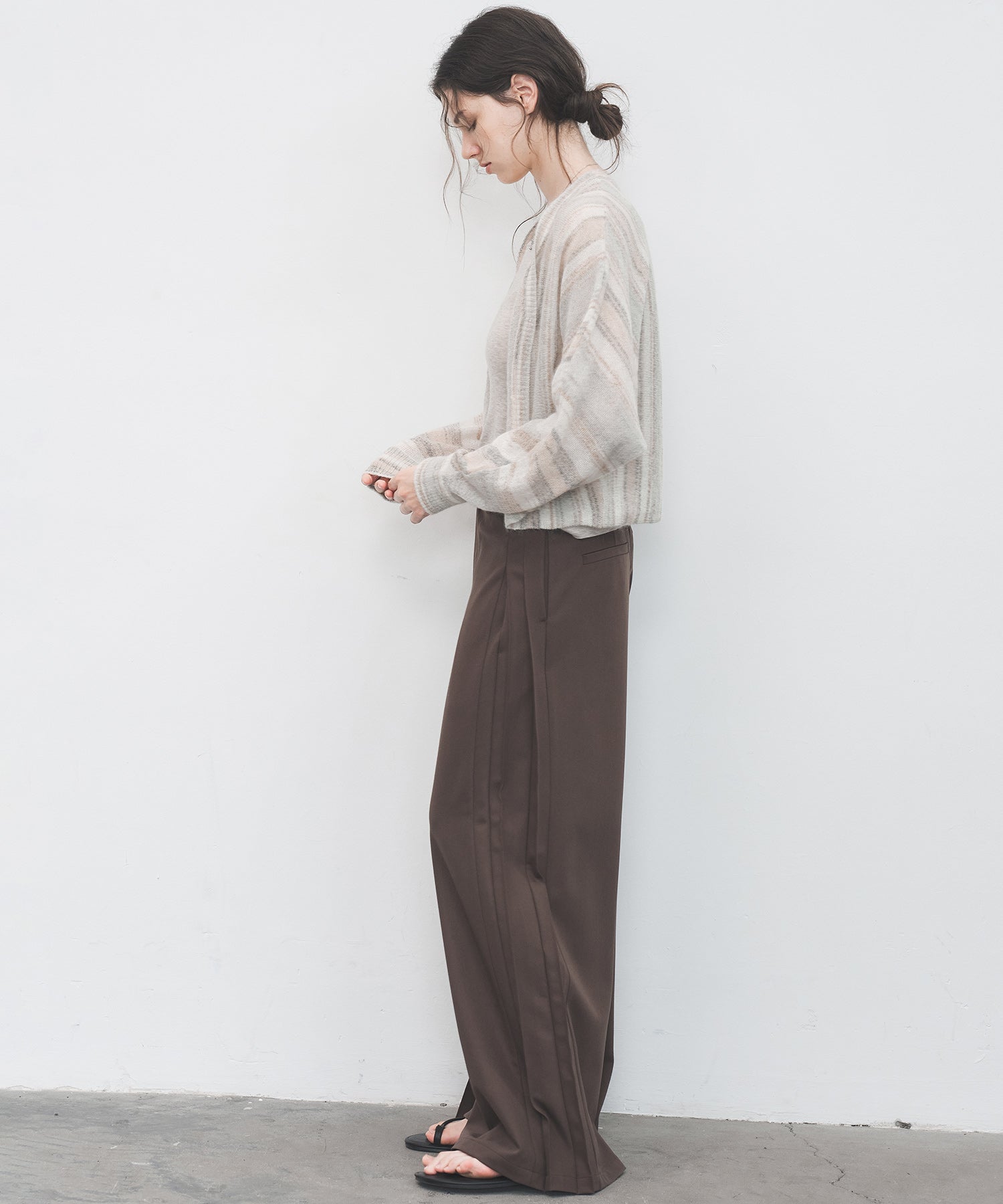 Accordion Pleat Wide-Leg Trousers