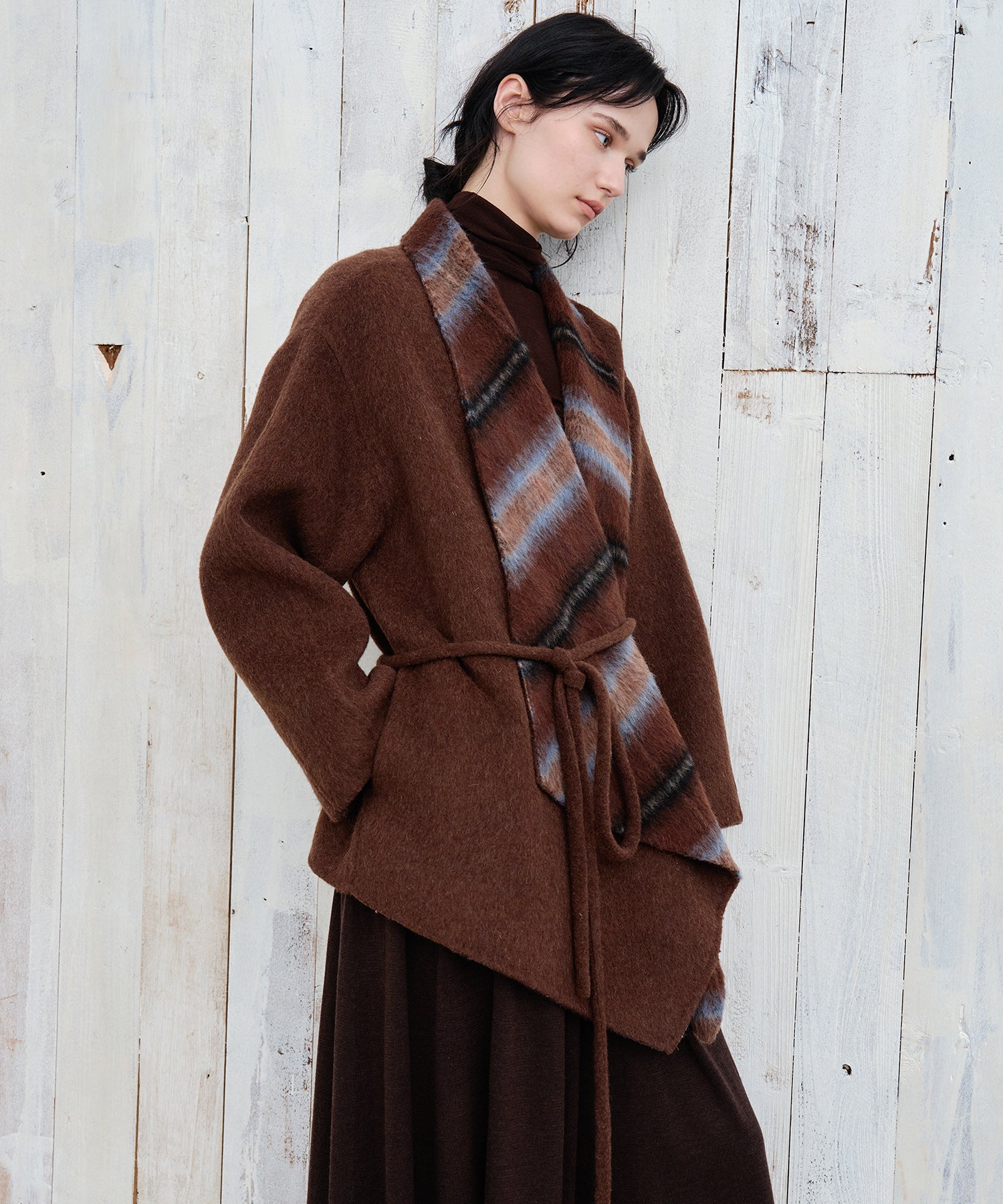 Belted Double-Face Wool Coat
