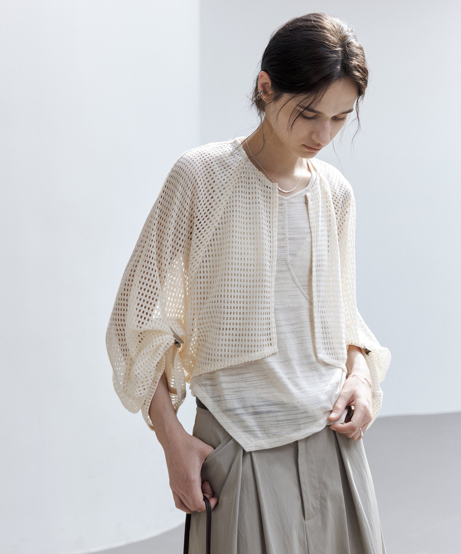 Sheer Cutwork Short Bolero Cardigan