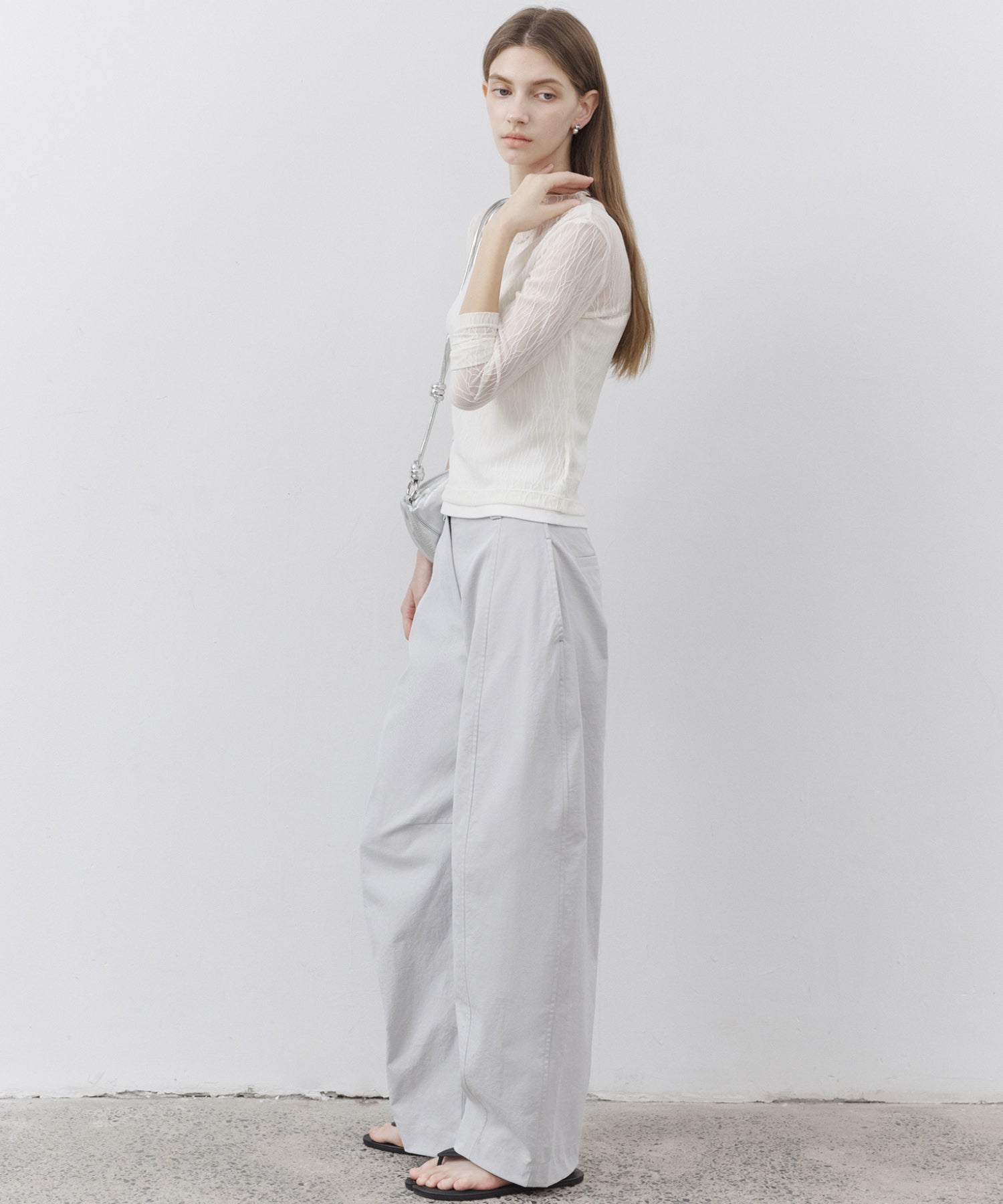 Jacquard Sheer Boat Neck Top