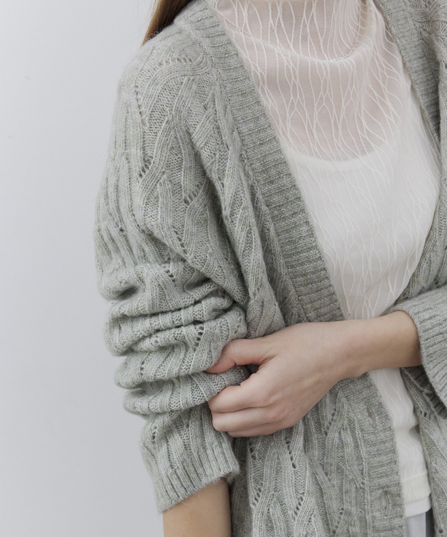 Jacquard Sheer Boat Neck Top