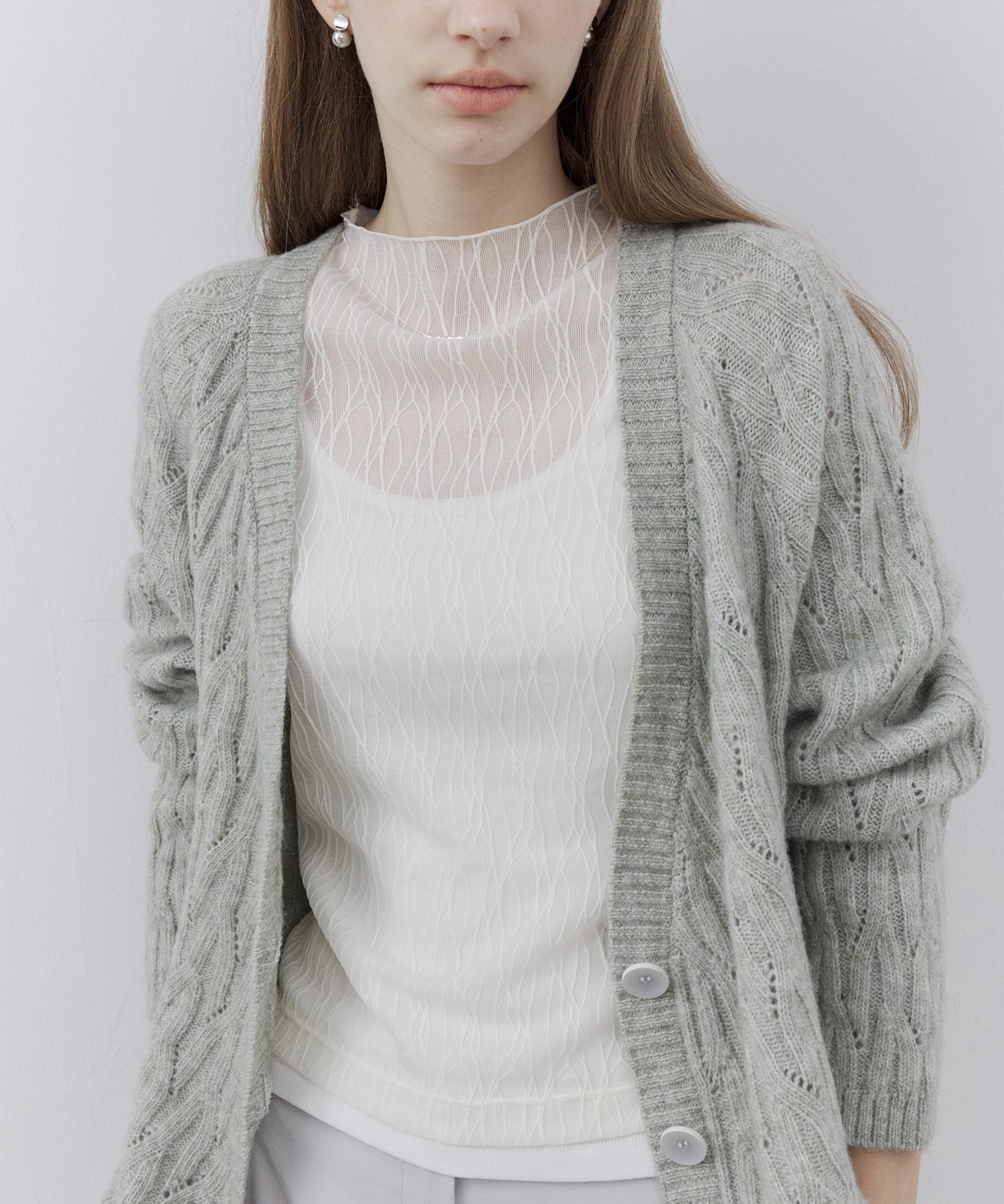 Jacquard Sheer Boat Neck Top