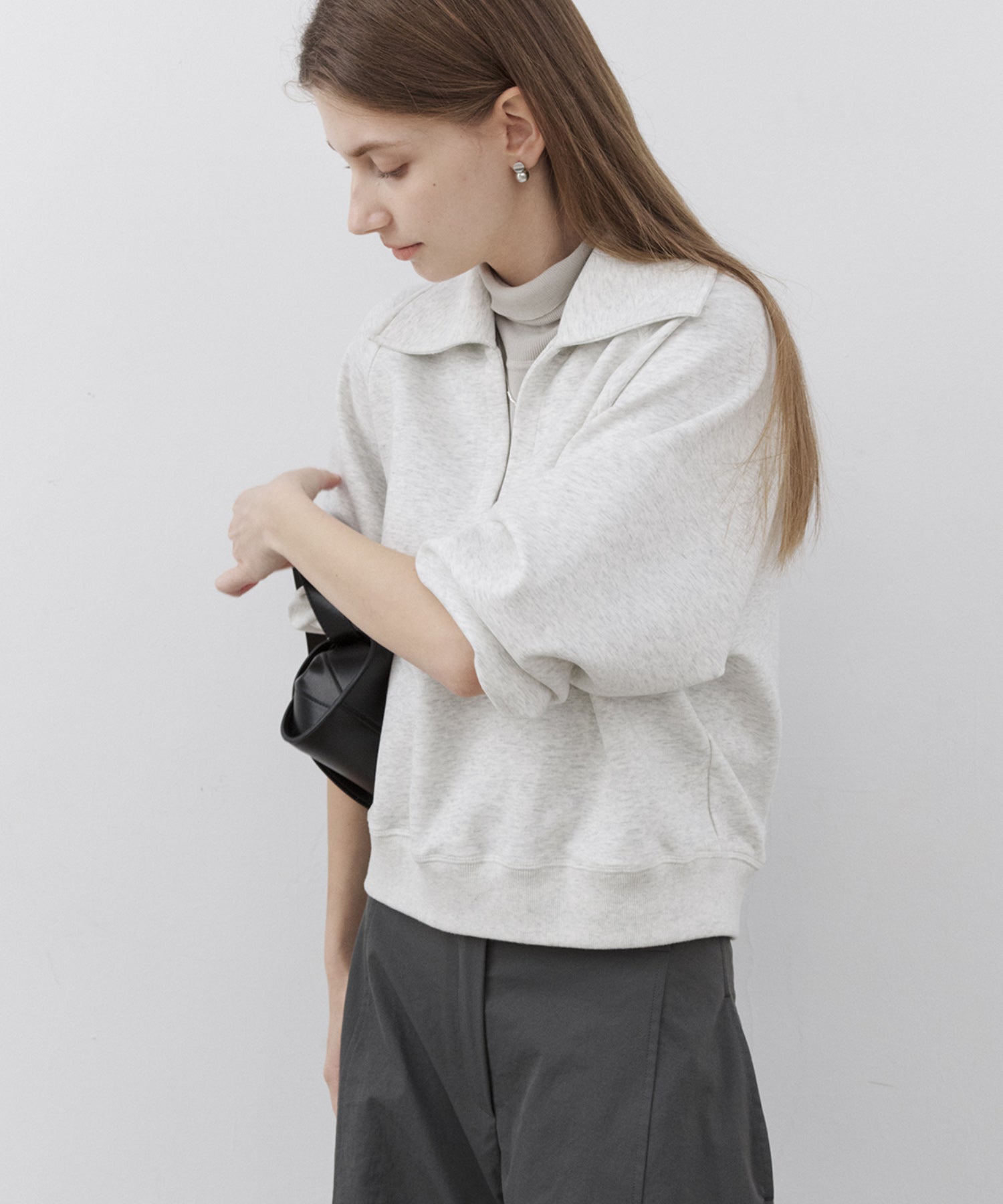 Deep V-Neck Sweatshirt