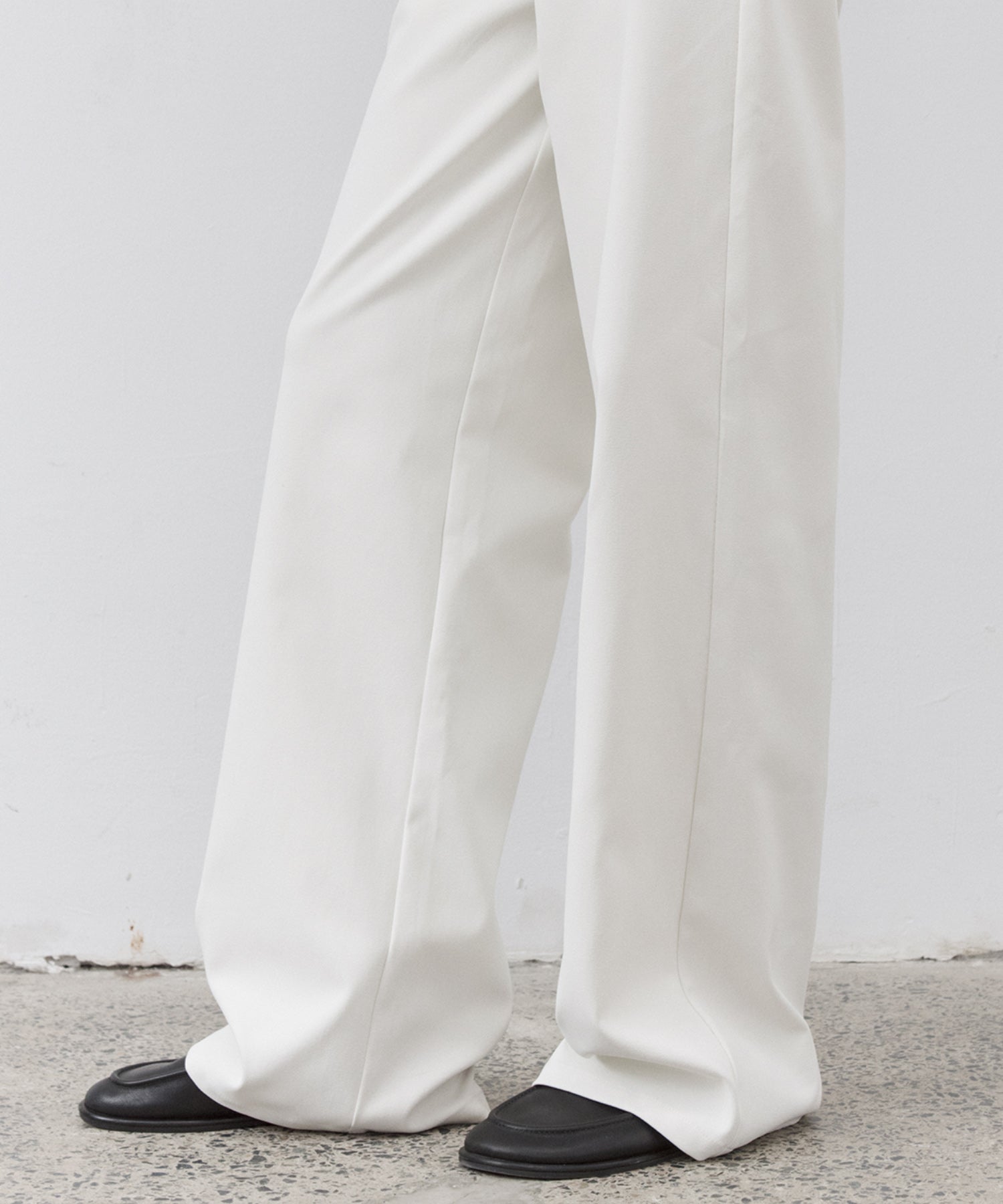 Classic White Straight-Leg Pants