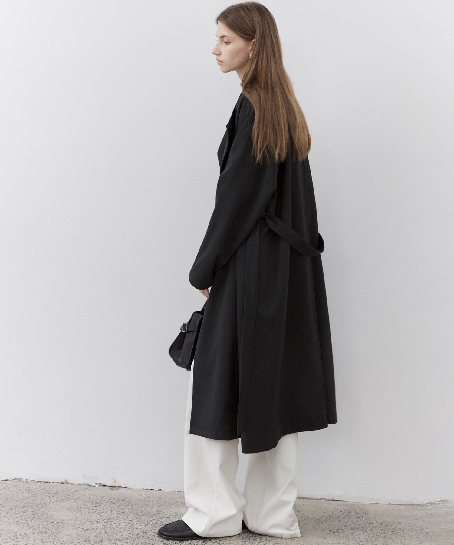 Drape Neck Oversized Trench Coat