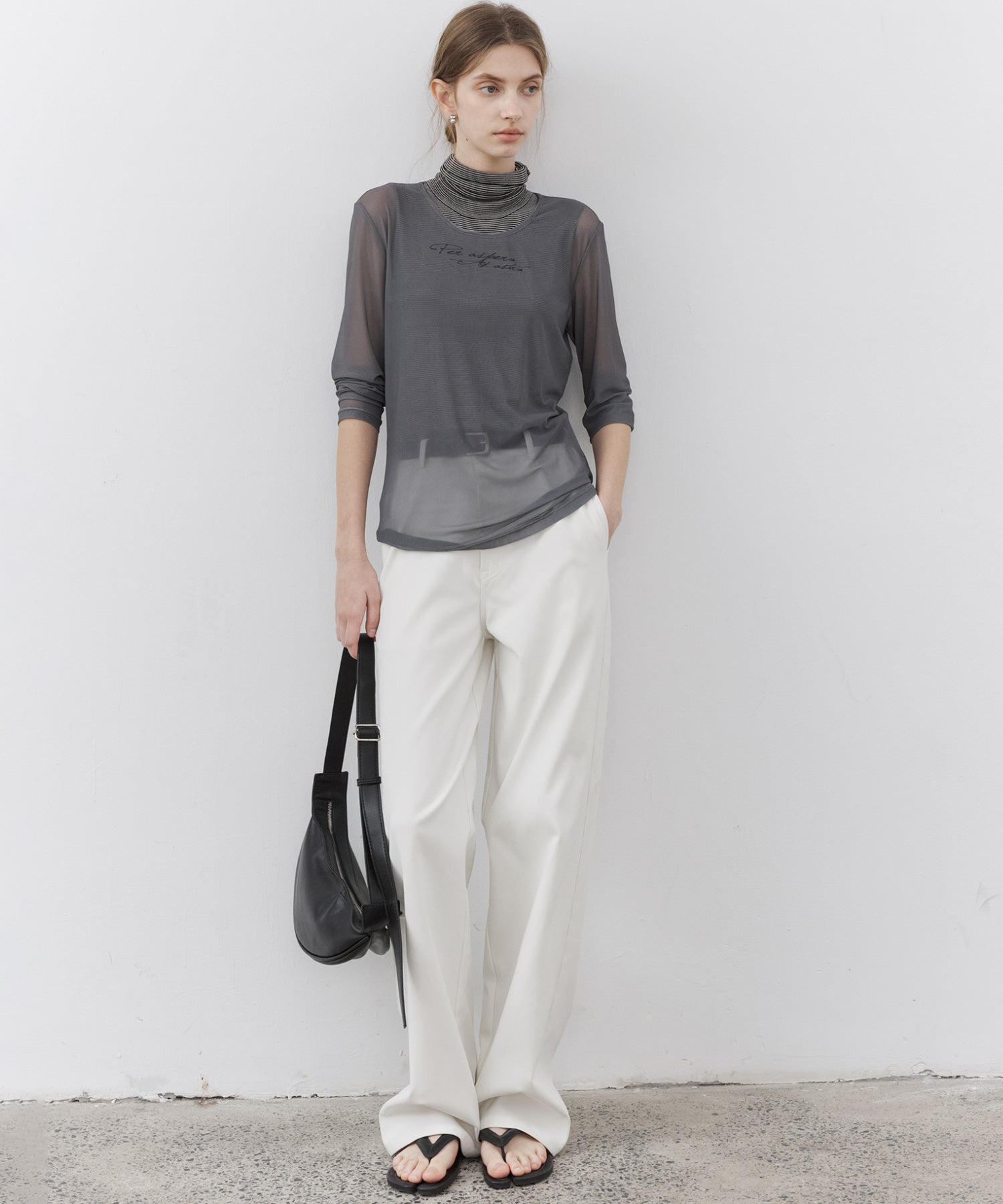 Essential Translucent Mesh Printed Top