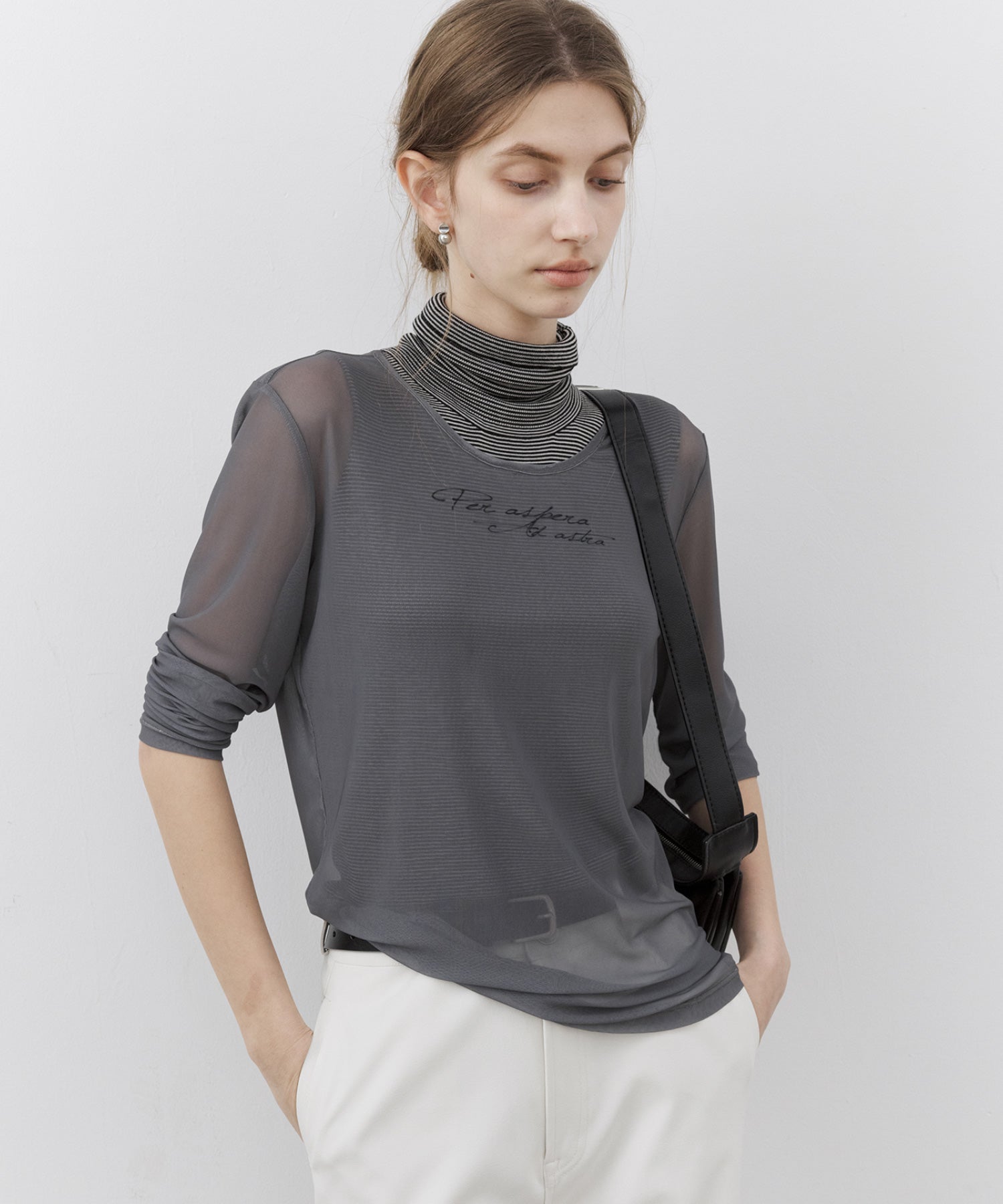 Essential Translucent Mesh Printed Top