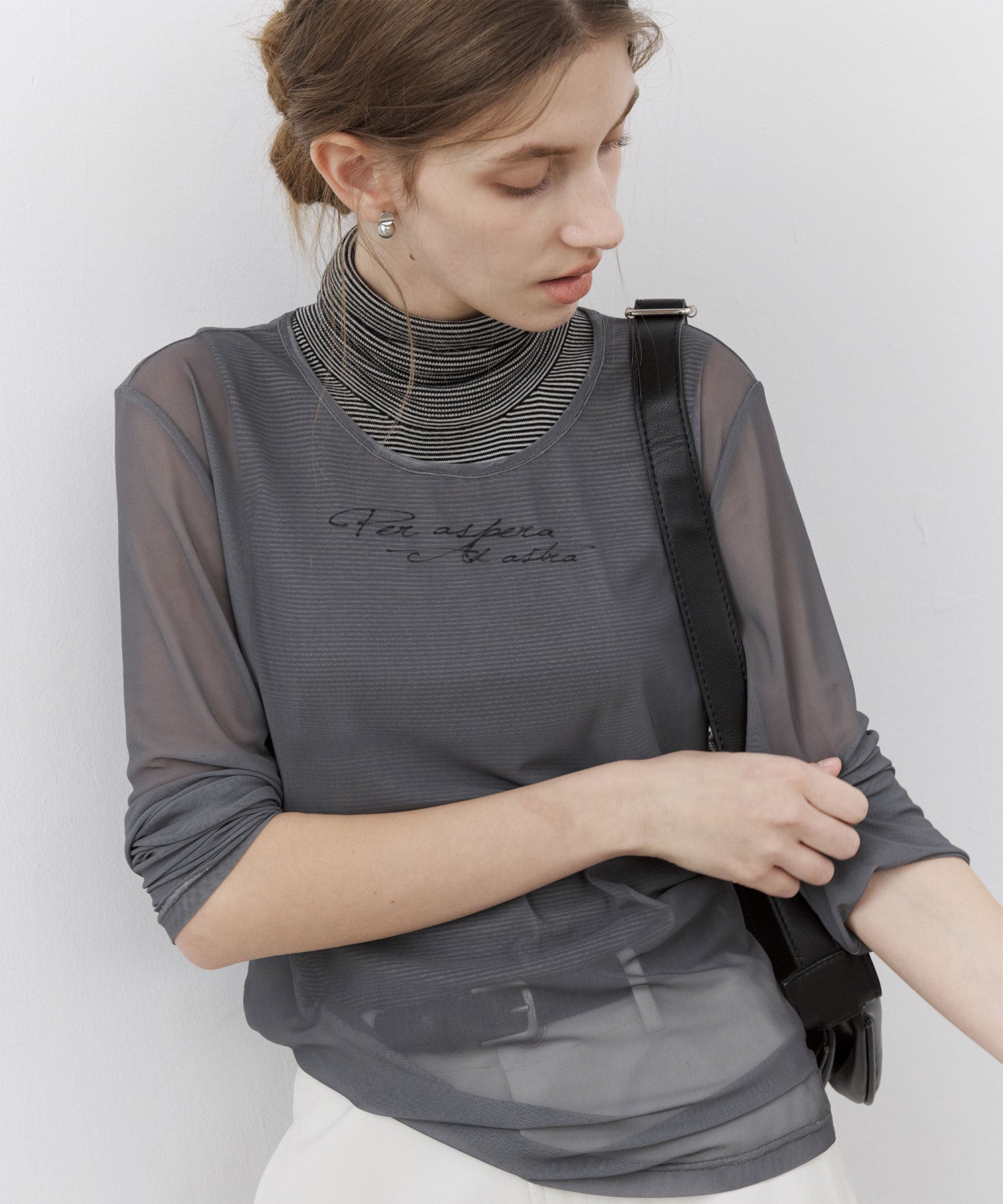 Essential Translucent Mesh Printed Top