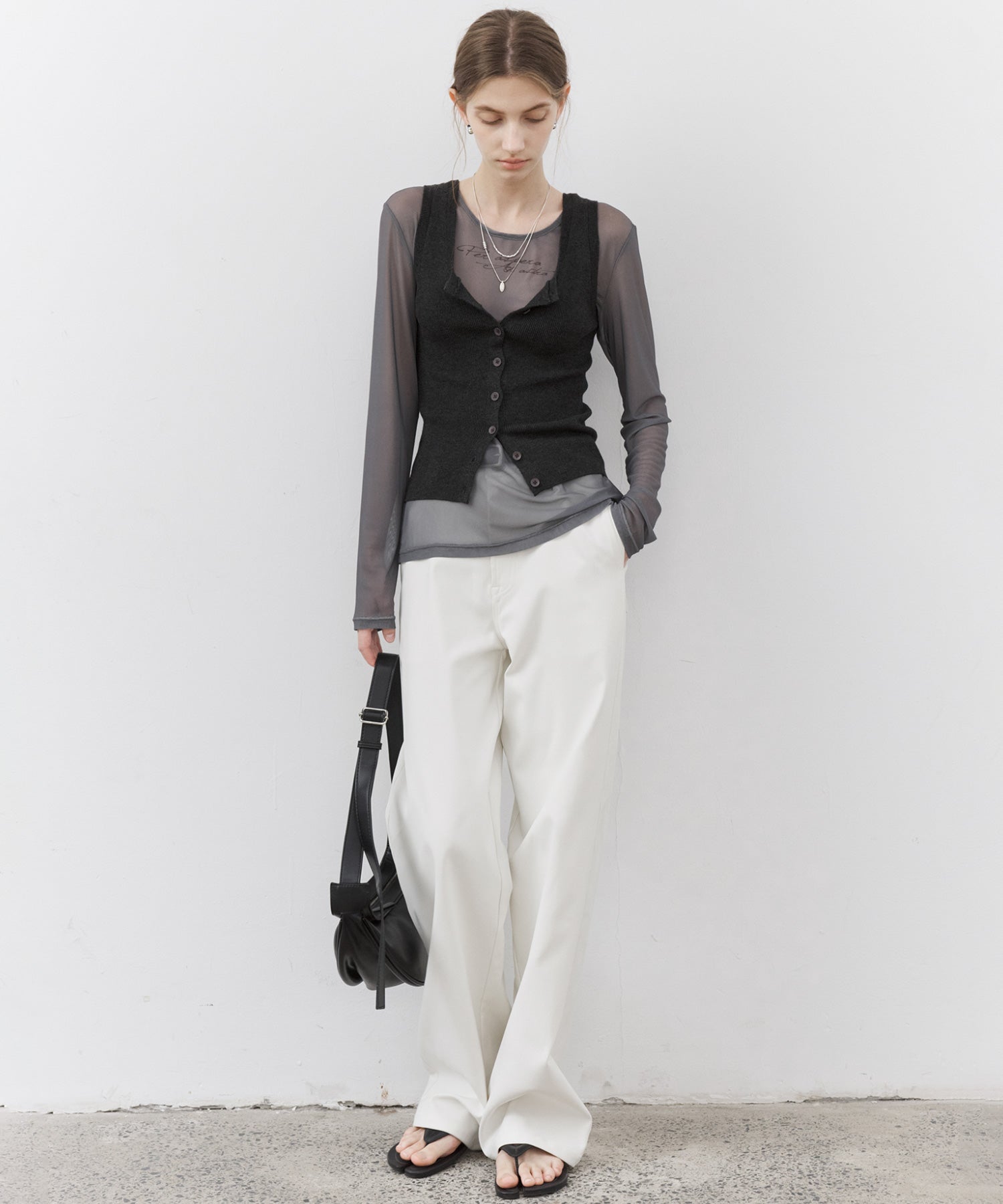 Essential Translucent Mesh Printed Top