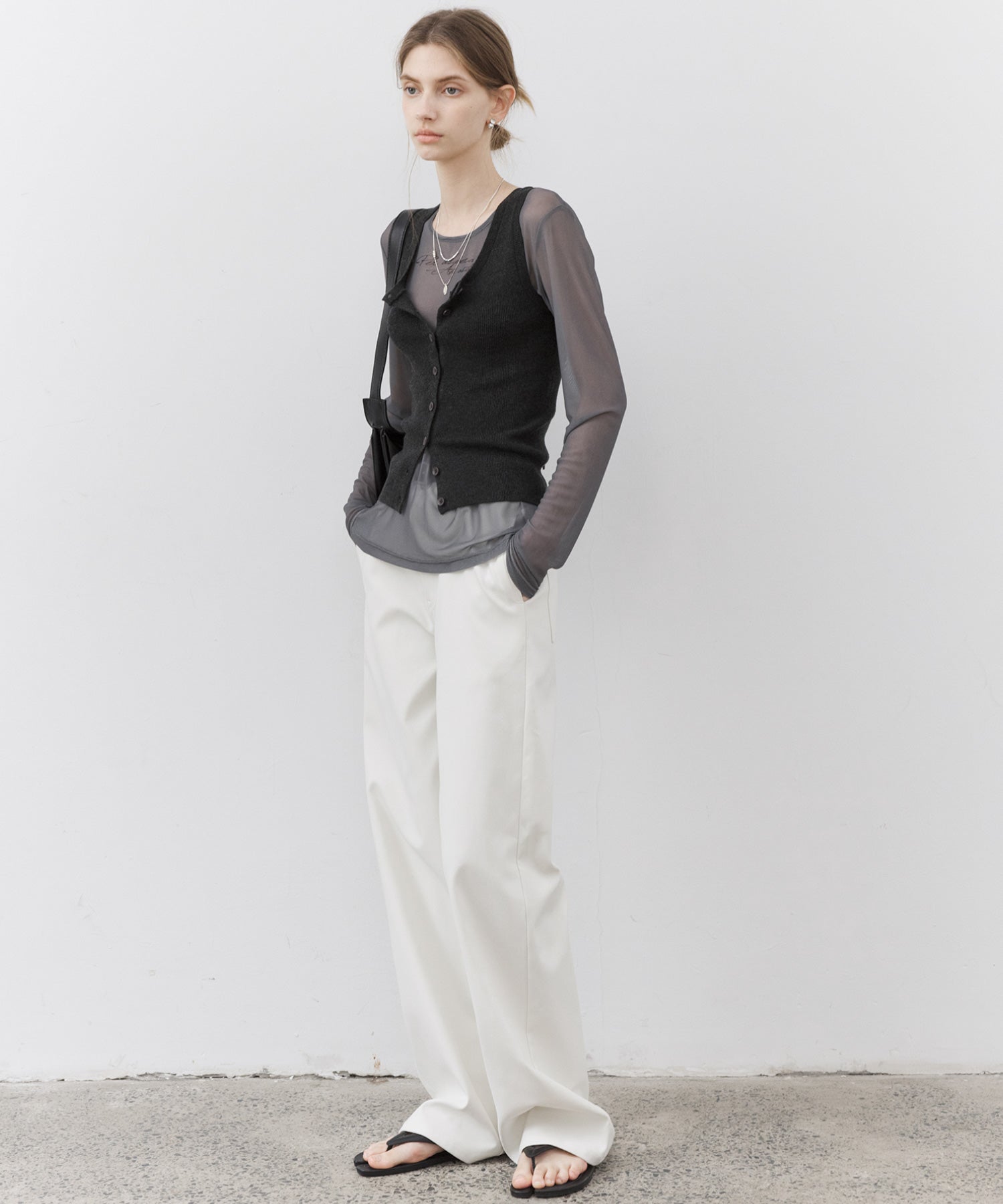 Essential Translucent Mesh Printed Top