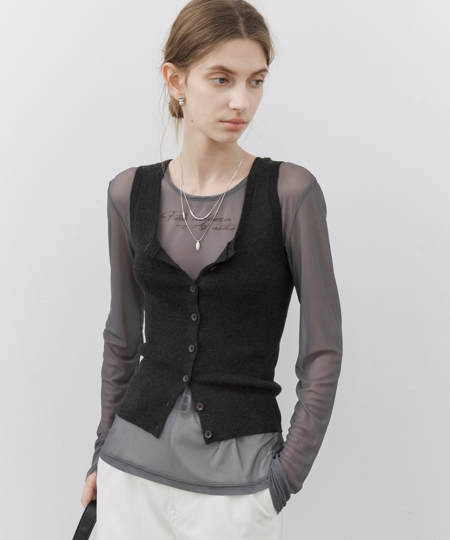 Essential Translucent Mesh Printed Top