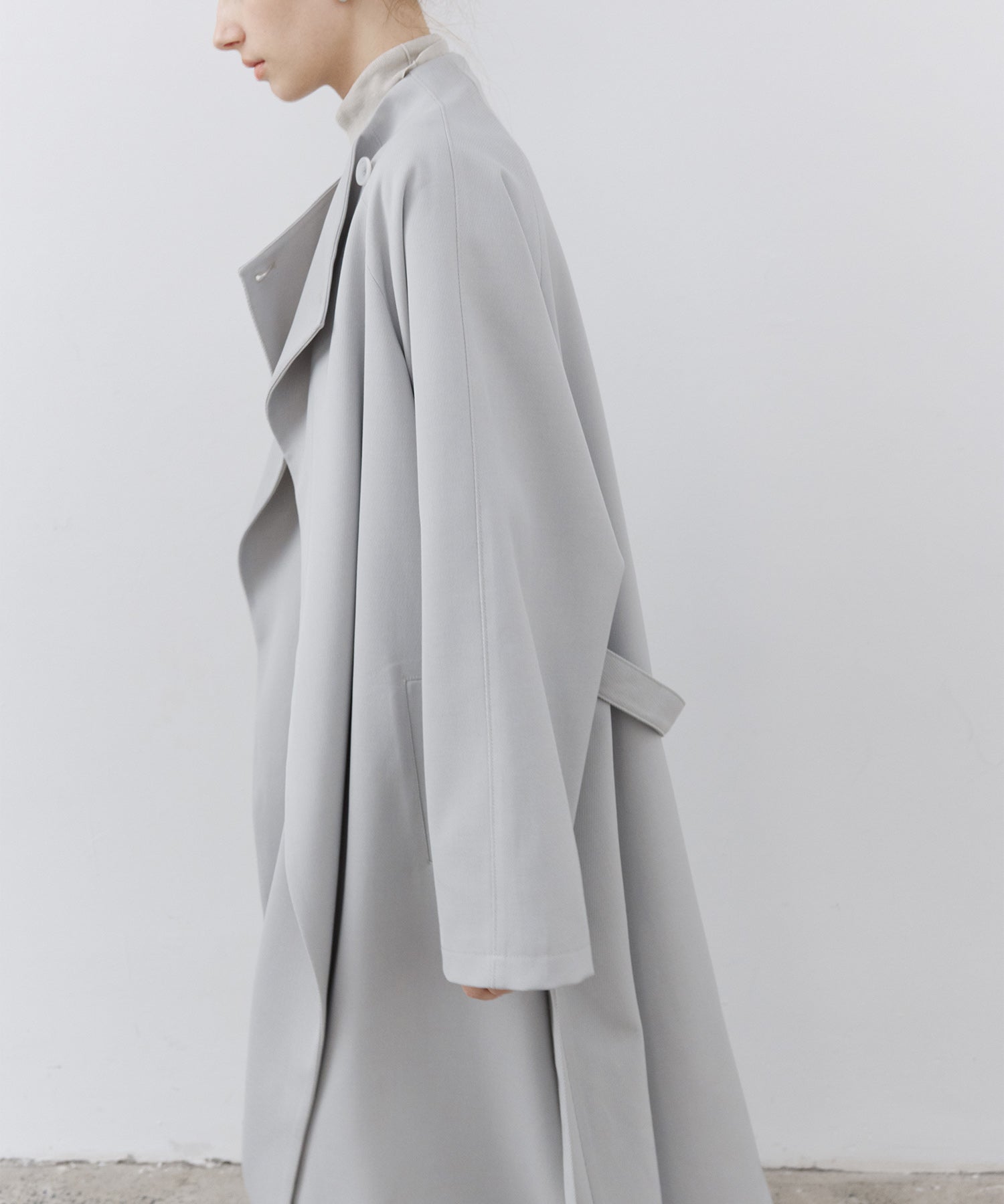 Drape Neck Oversized Trench Coat