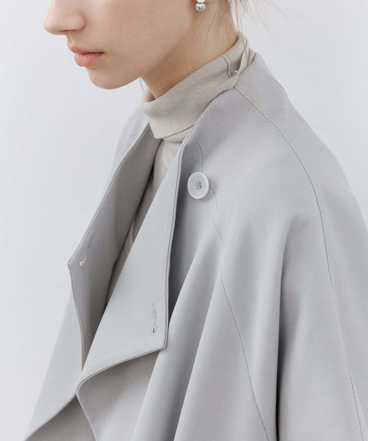 Drape Neck Oversized Trench Coat