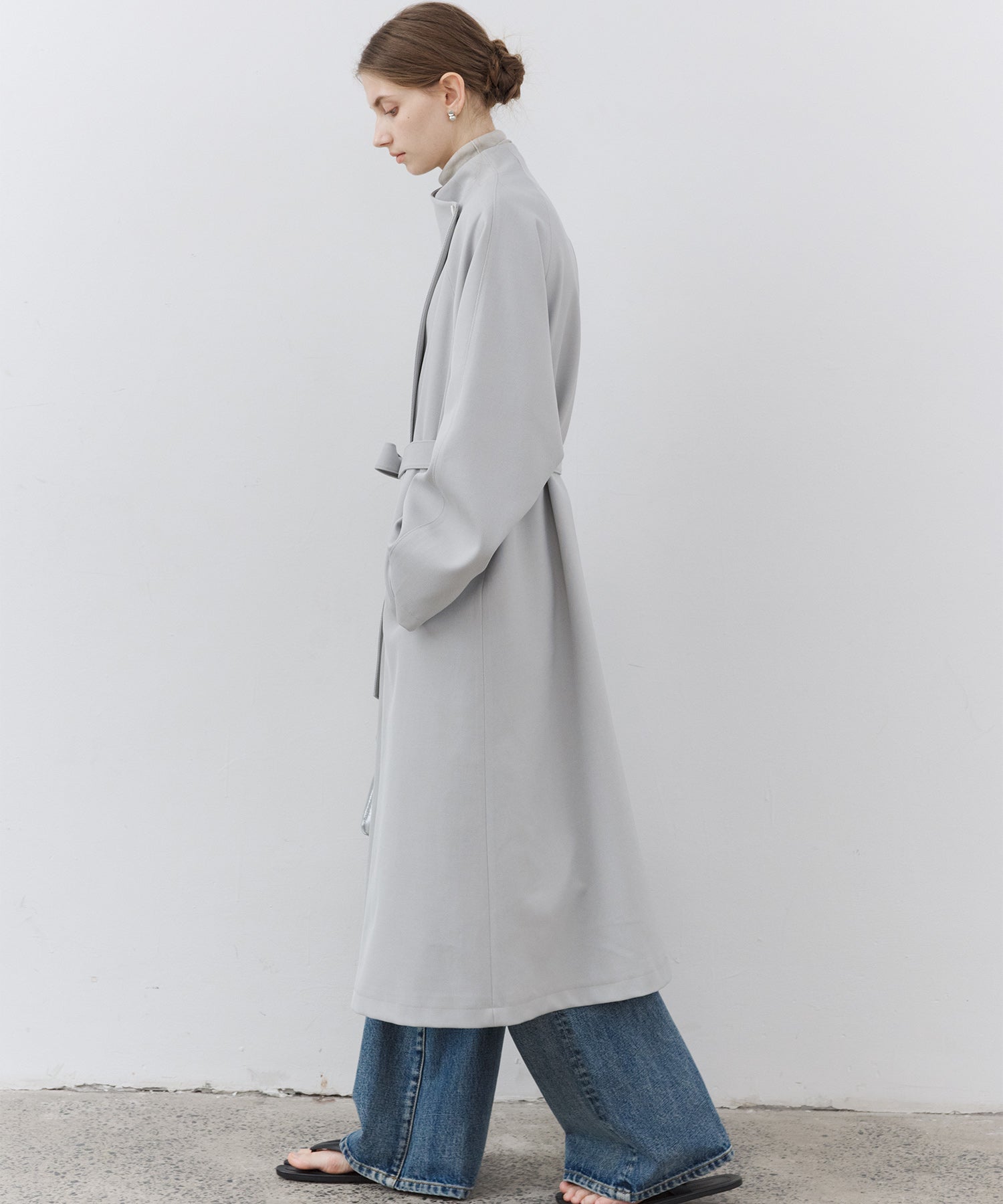 Drape Neck Oversized Trench Coat