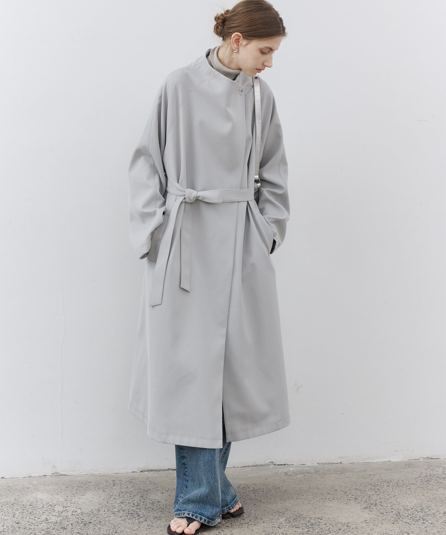 Drape Neck Oversized Trench Coat