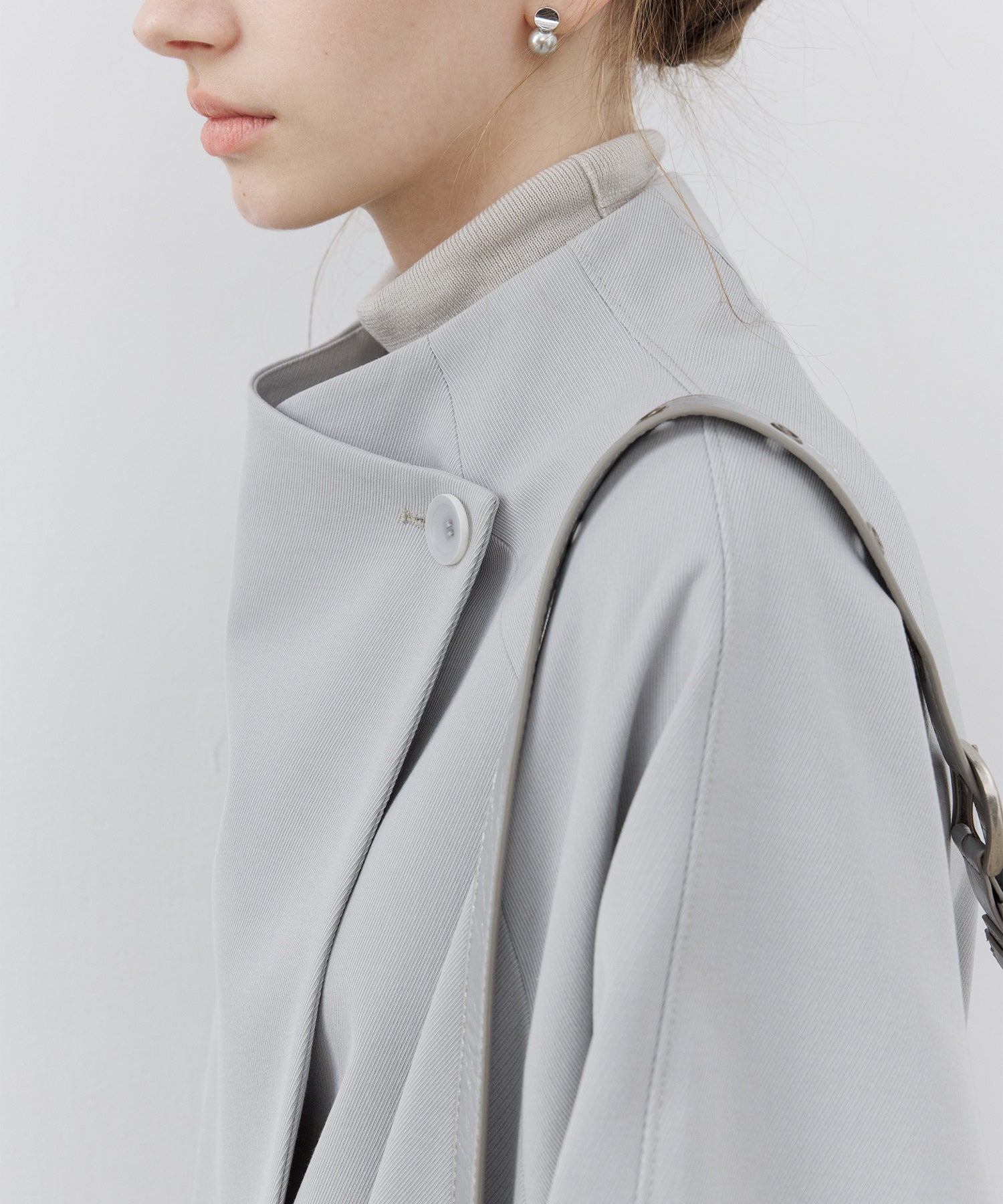 Drape Neck Oversized Trench Coat