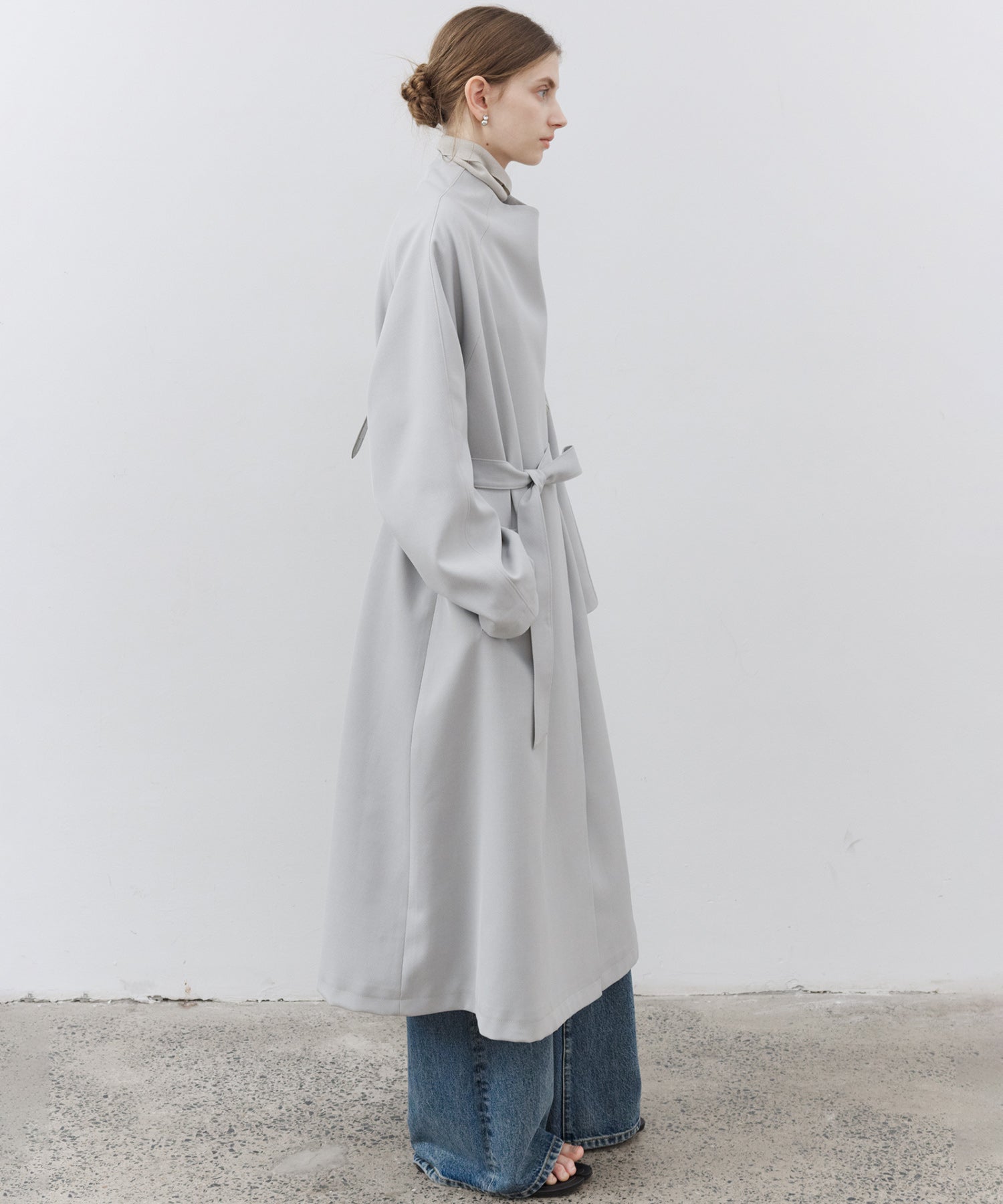 Drape Neck Oversized Trench Coat