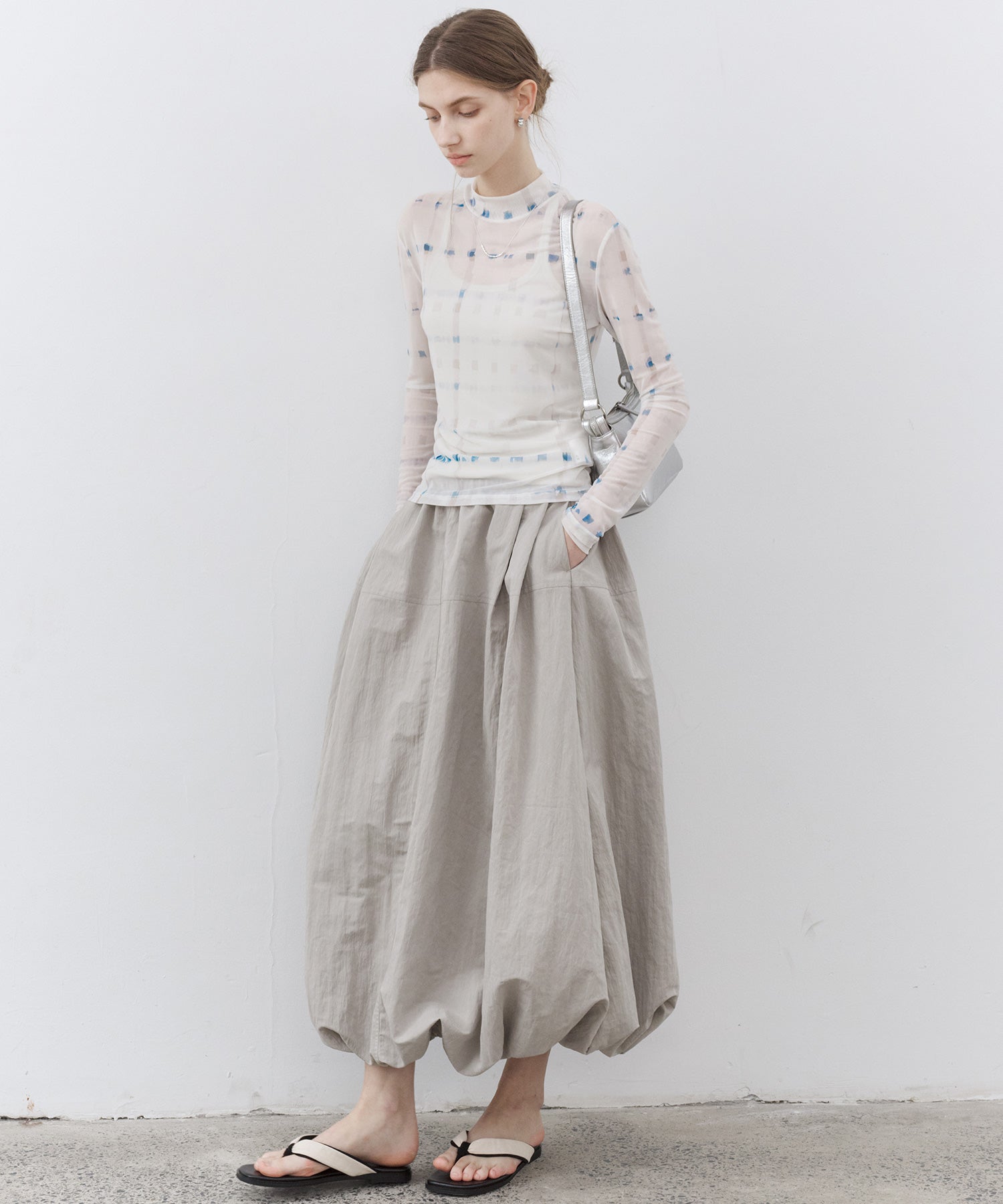 Art Print Sheer Top