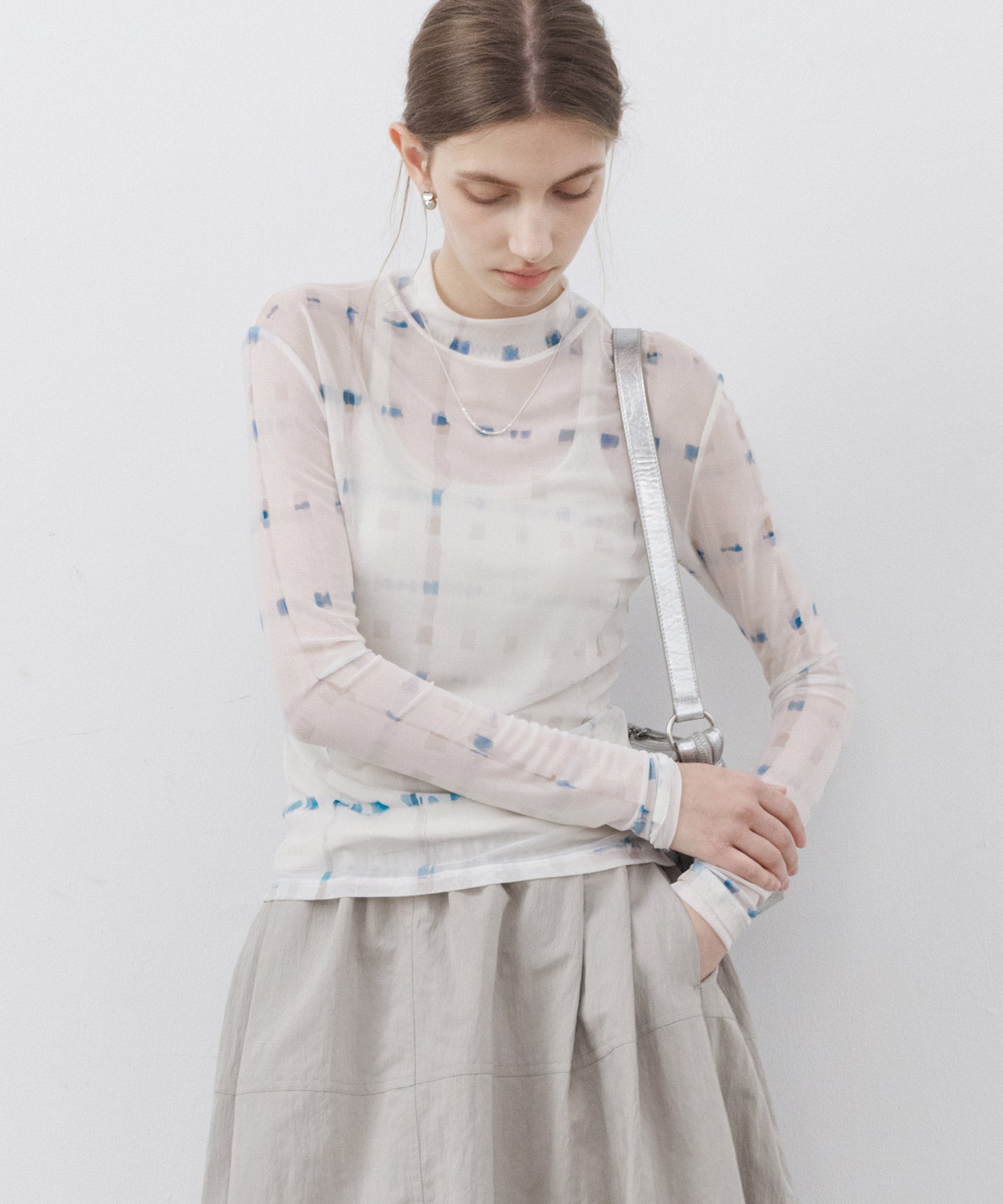 Art Print Sheer Top