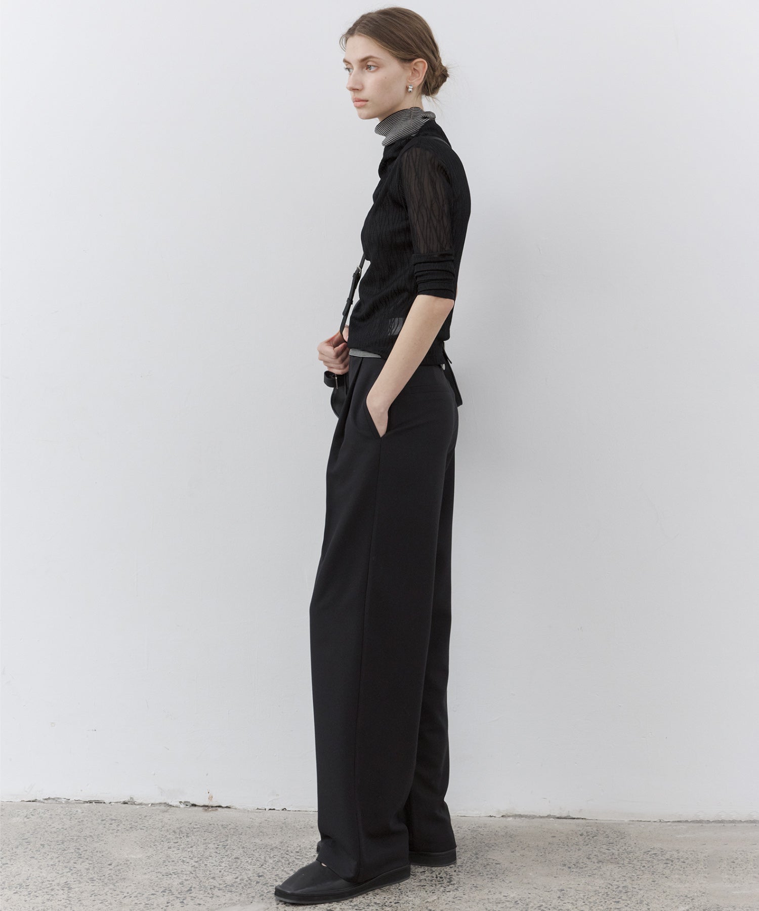 Jacquard Sheer Boat Neck Top