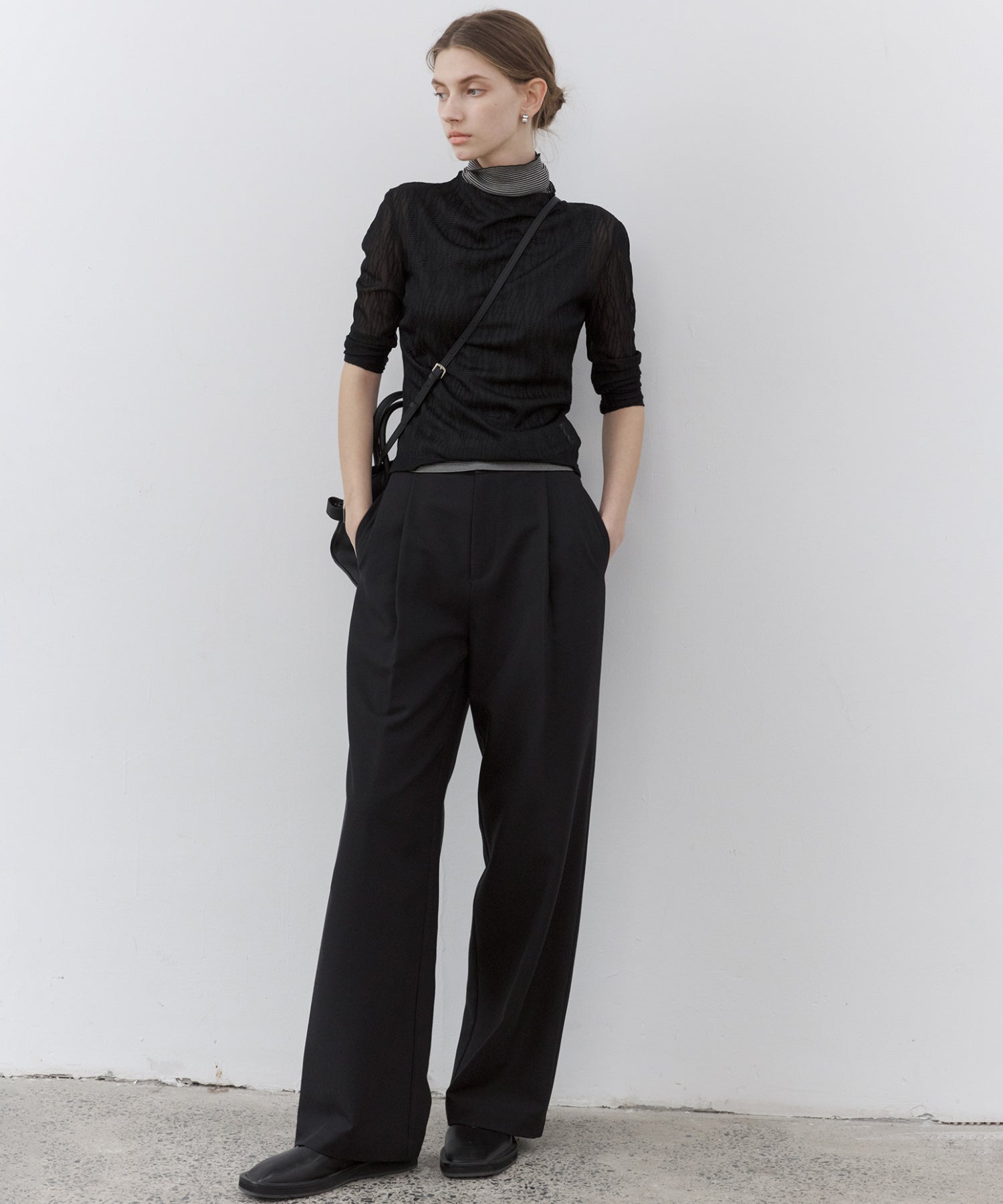 Jacquard Sheer Boat Neck Top