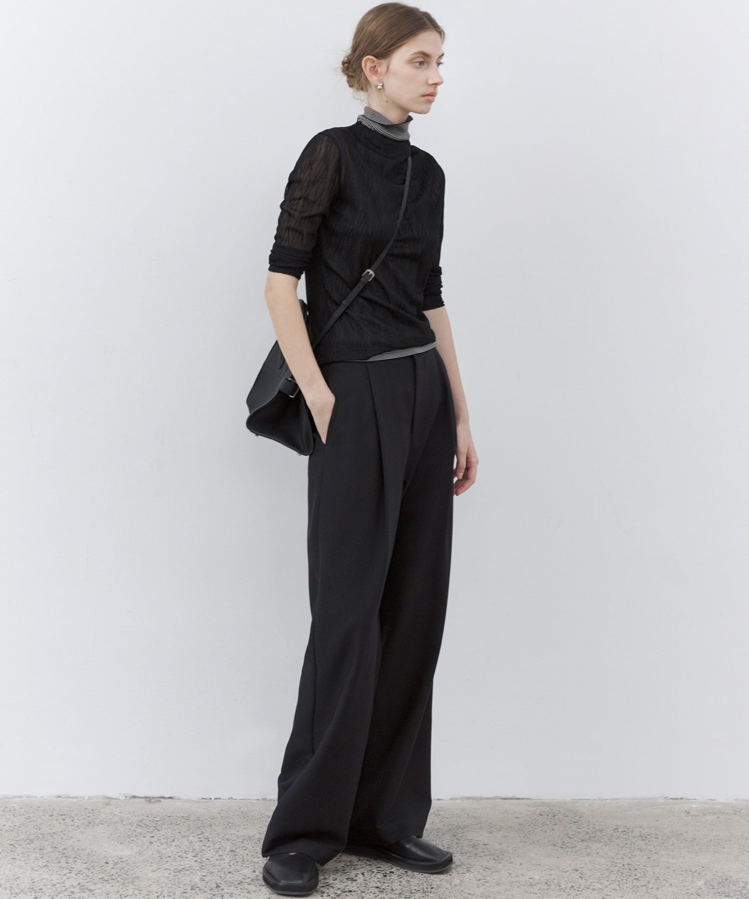 Jacquard Sheer Boat Neck Top