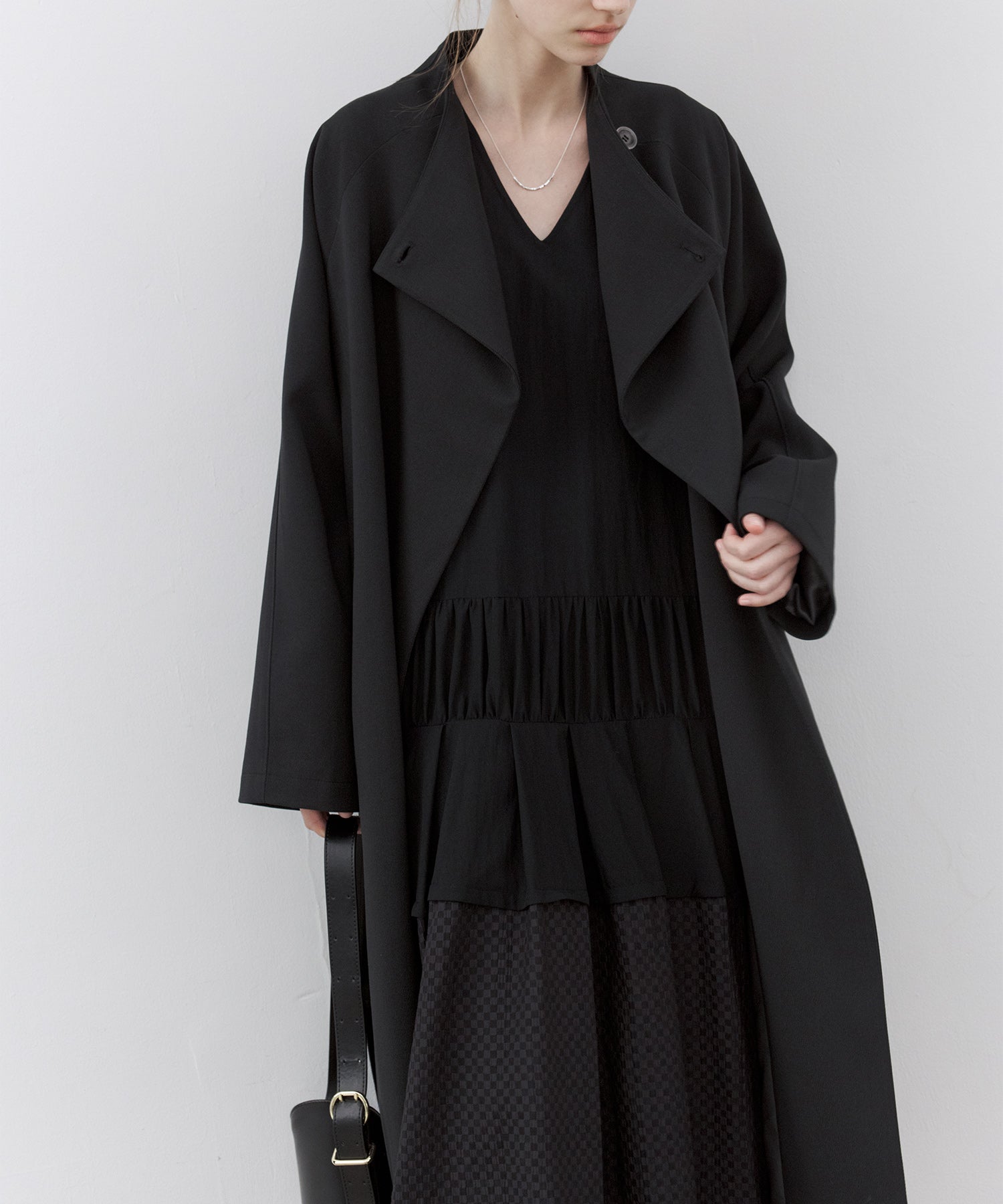 Drape Neck Oversized Trench Coat