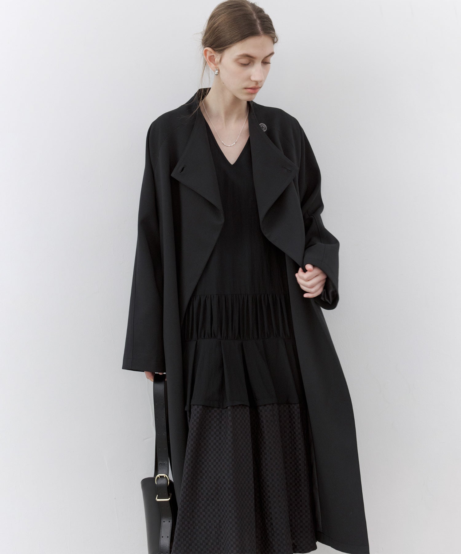 Contrast Panel Tie Detail Dress