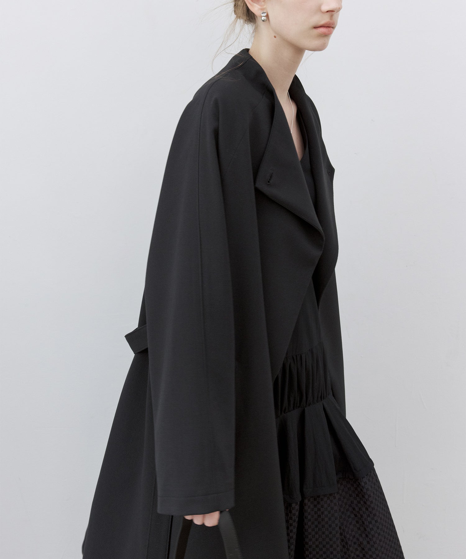 Drape Neck Oversized Trench Coat