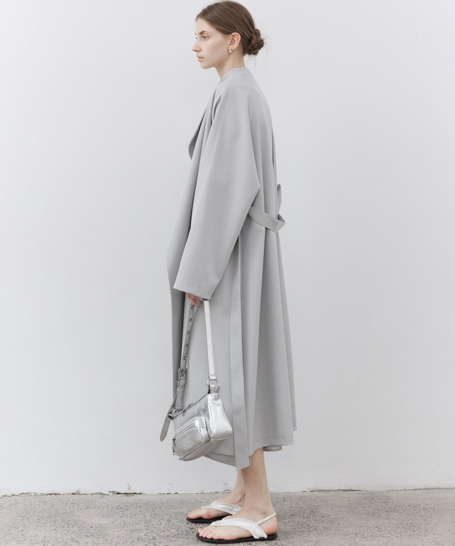 Drape Neck Oversized Trench Coat