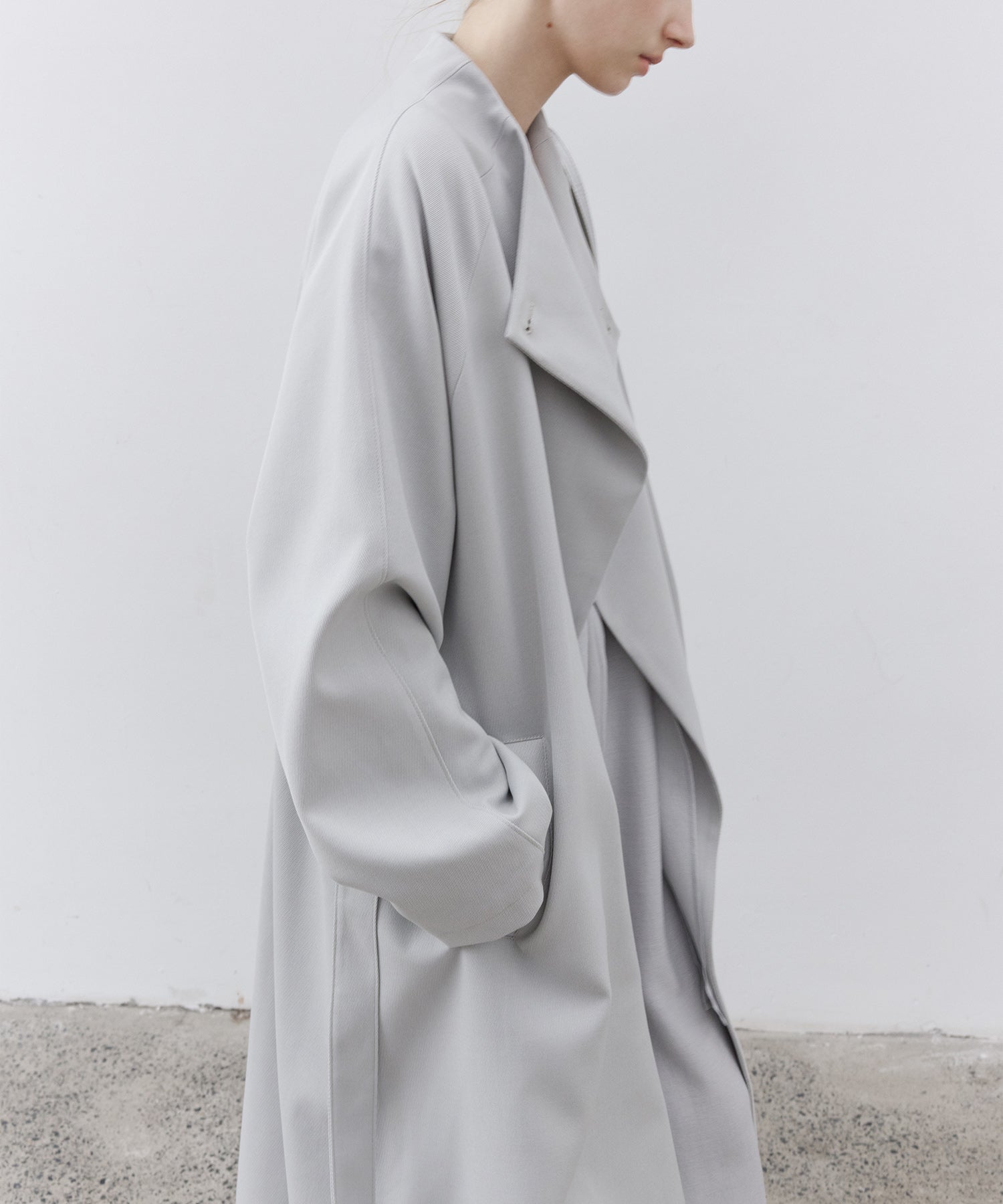 Drape Neck Oversized Trench Coat