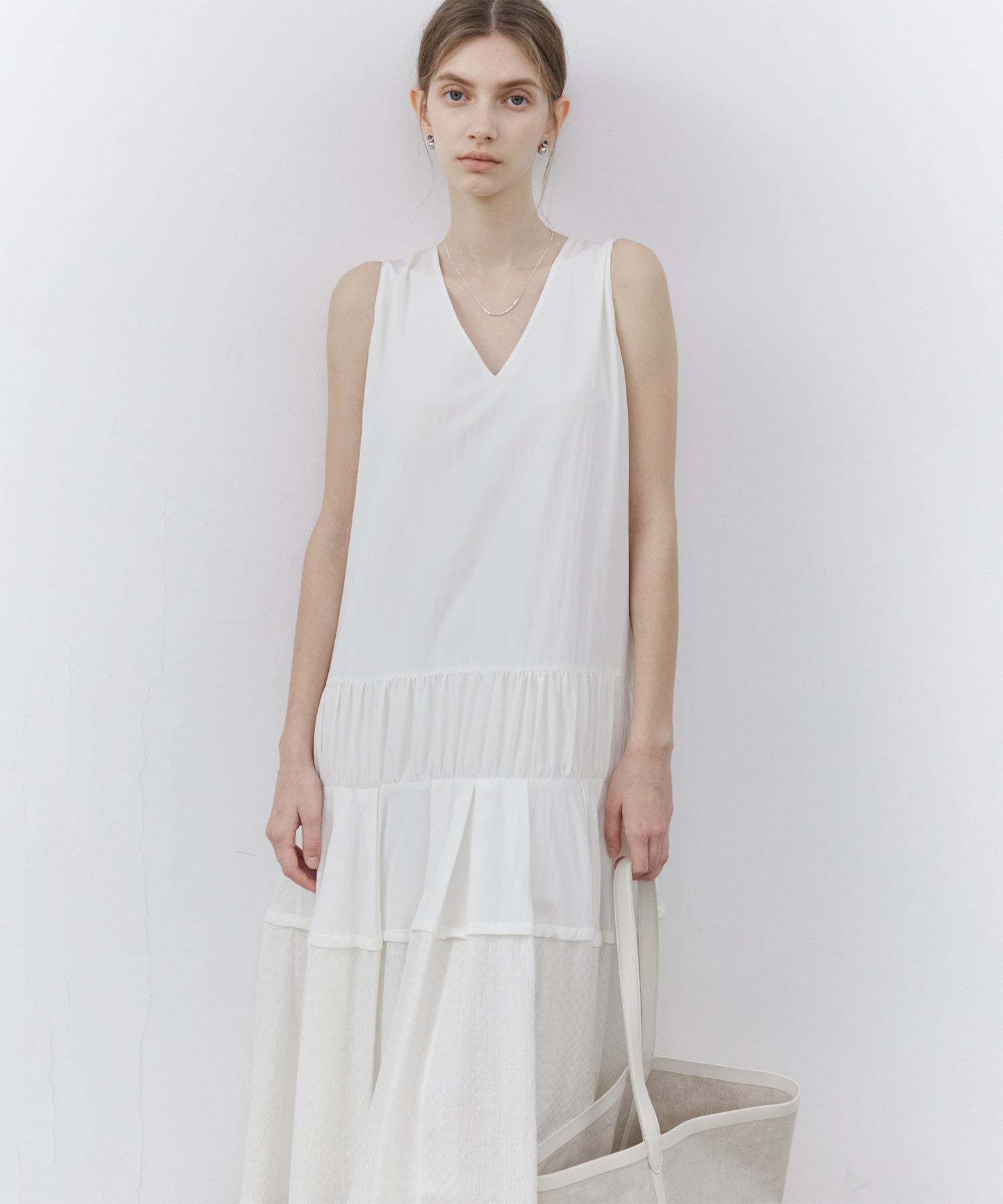 Contrast Panel Tie Detail Dress