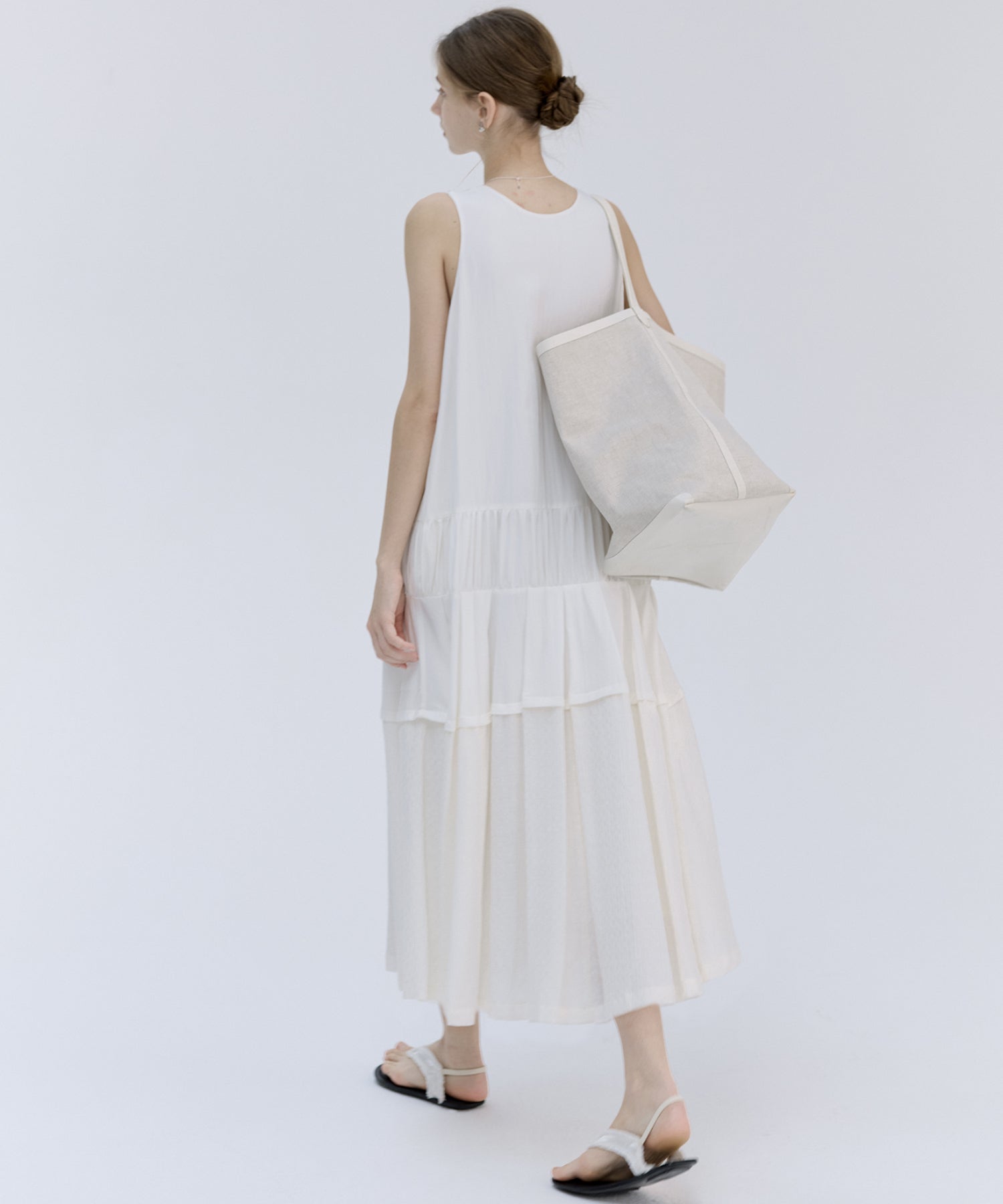 Contrast Panel Tie Detail Dress