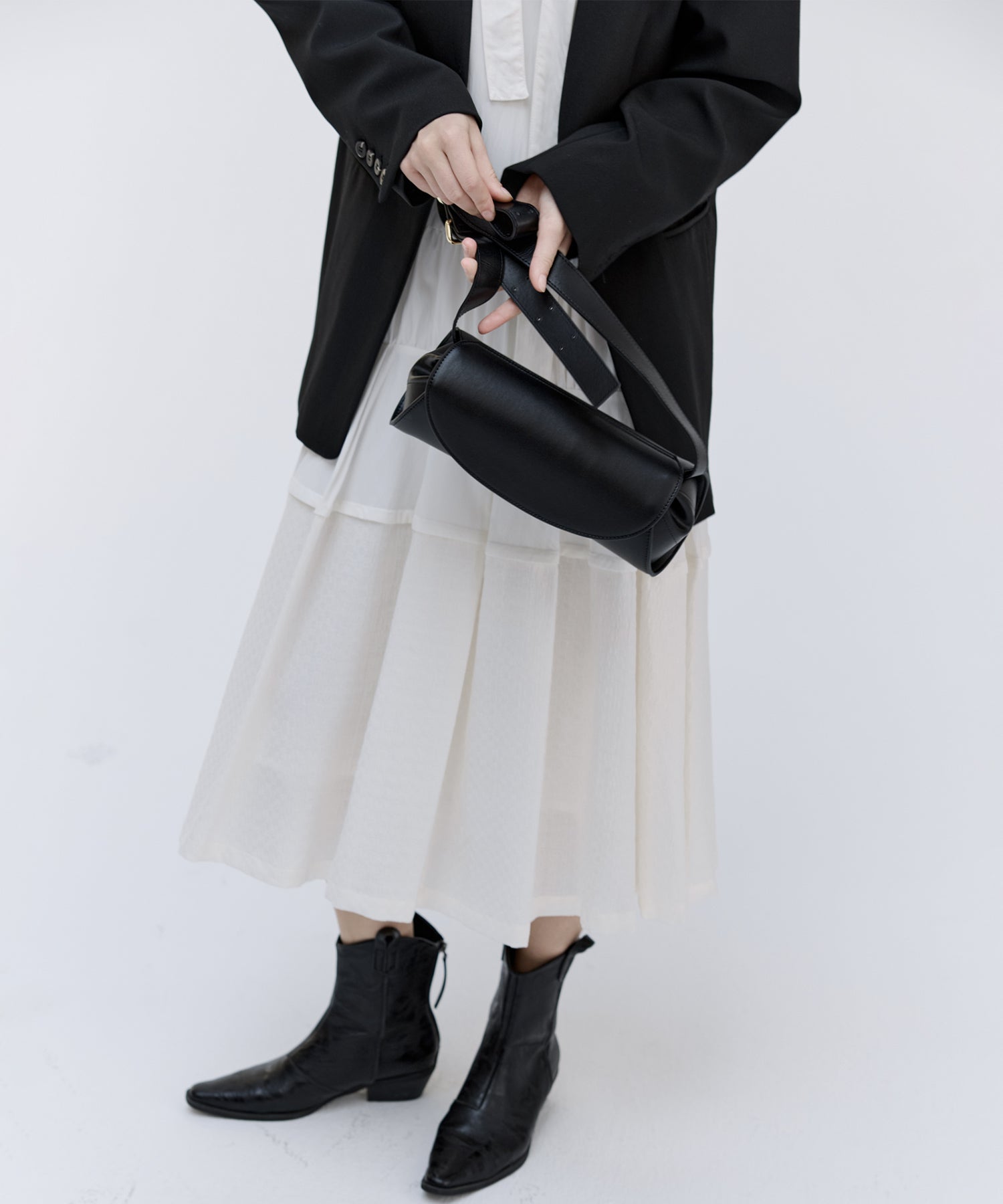 Contrast Panel Tie Detail Dress