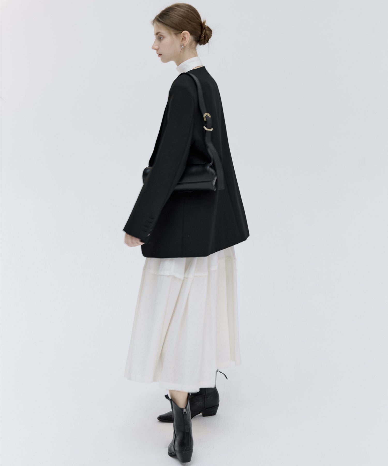 Contrast Panel Tie Detail Dress