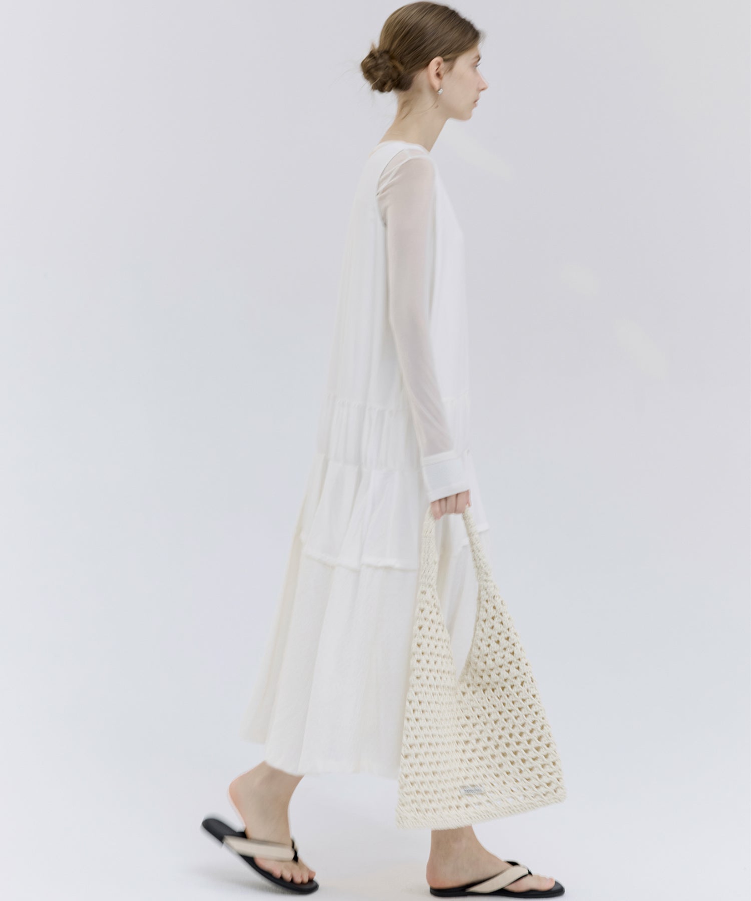 Contrast Panel Tie Detail Dress