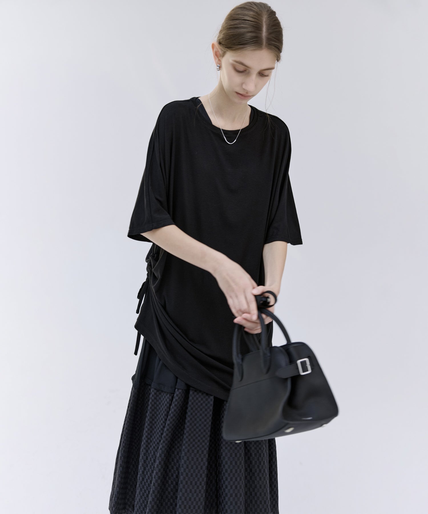 Contrast Panel Tie Detail Dress