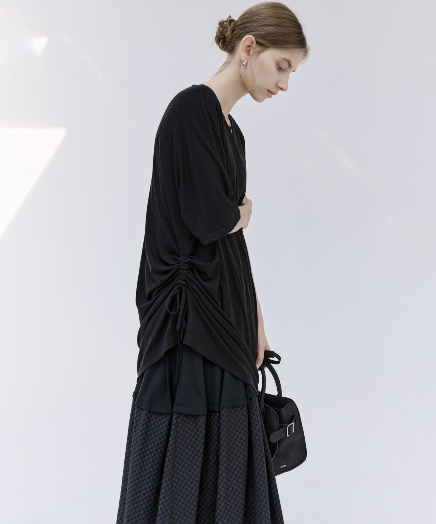 Contrast Panel Tie Detail Dress